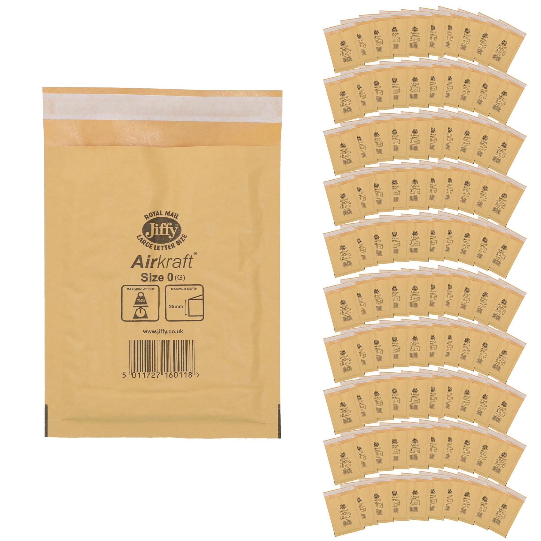 100 Stück echtes Gold Jiffy Bag Airkraft Luftpolstertasche gepolstert Briefumschlag Größe 0