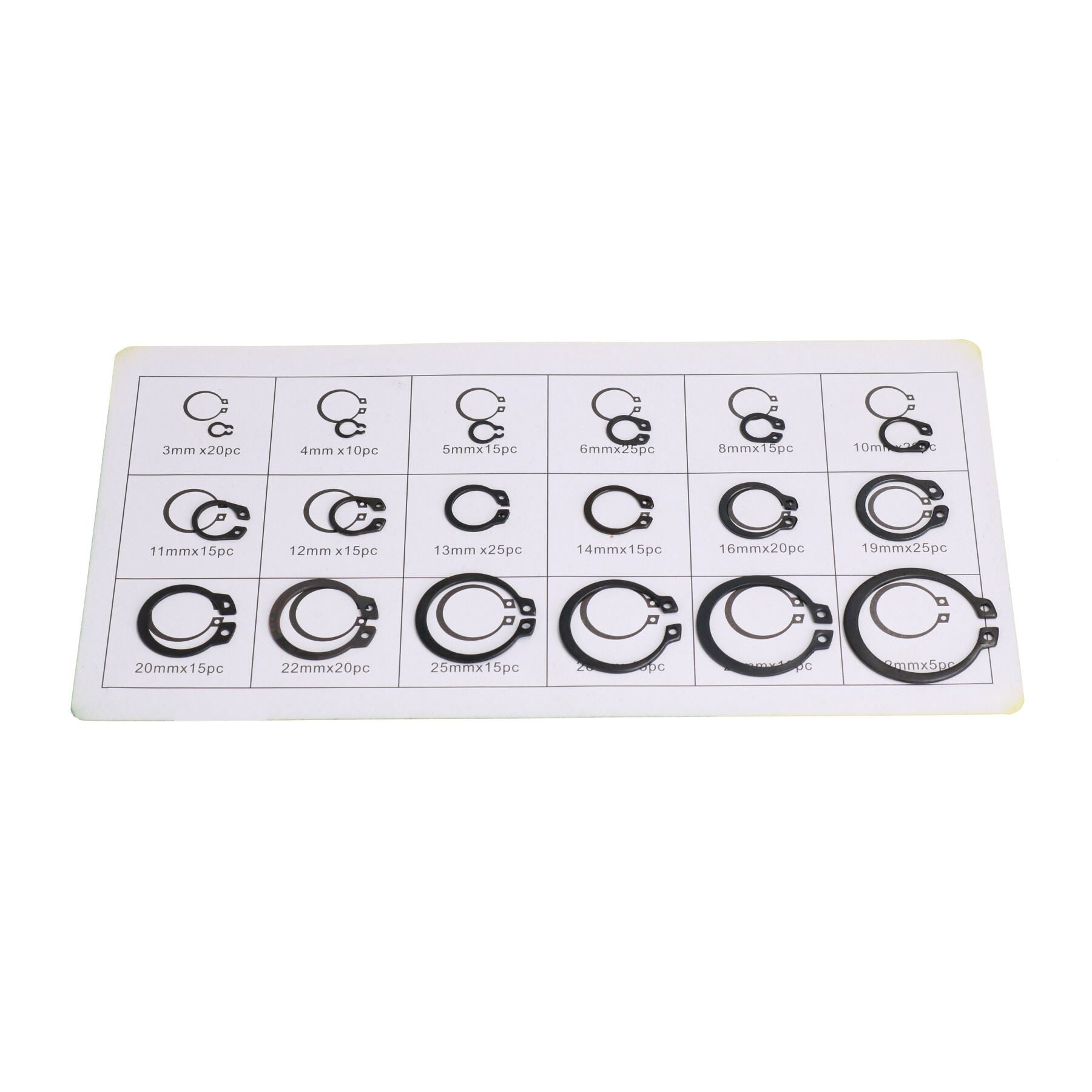 Assortiment de circlips externes / anneaux de retenue à pression 300 pièces AST01