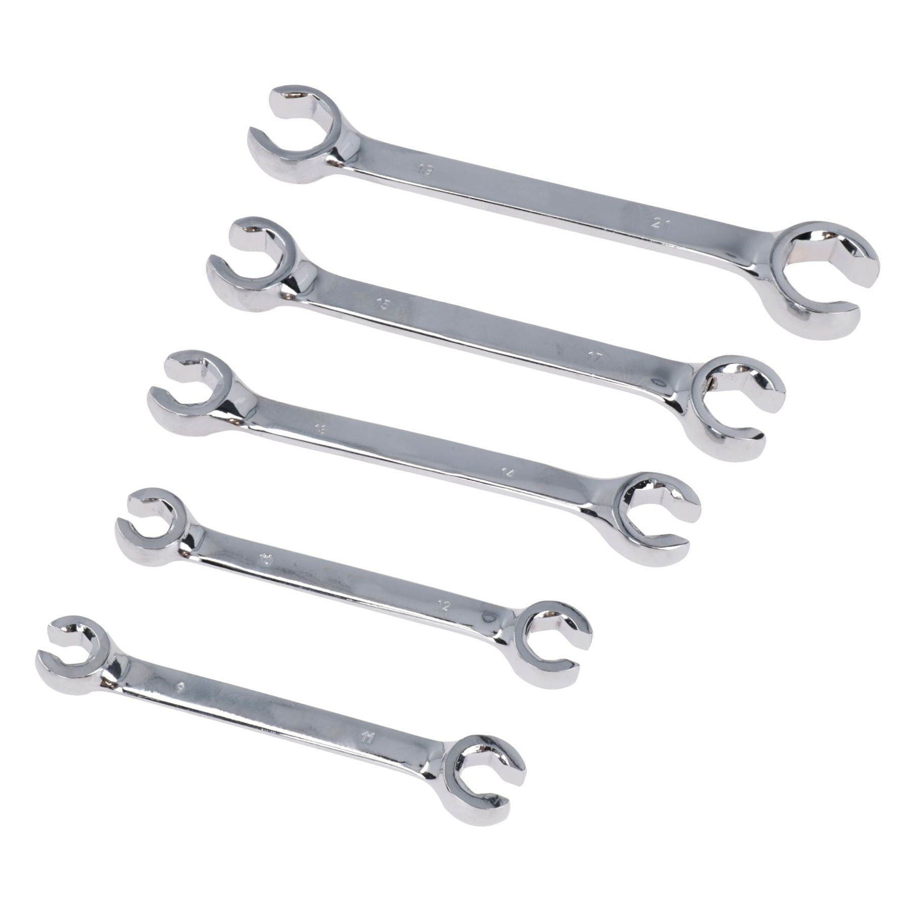 Metrische Überwurfmutter, Bremsgas-Kraftstoffleitung, Schraubenschlüssel, 9–21 mm, 5-teiliges Set
