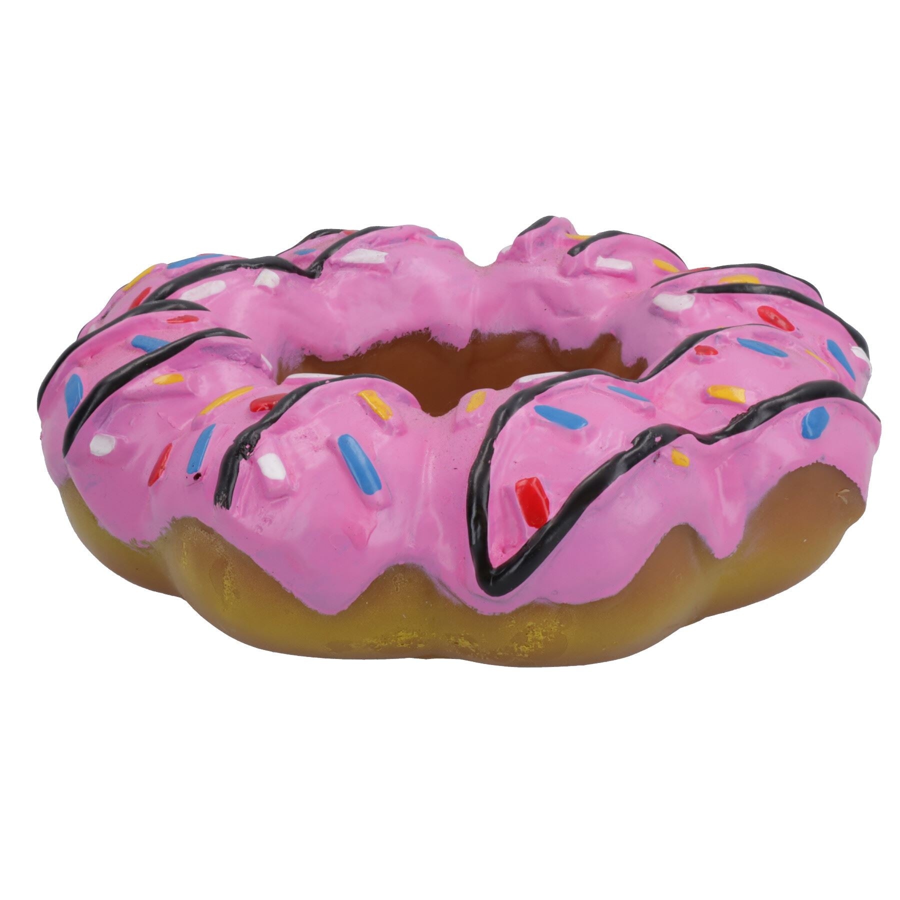 Haustier Hund Vinyl Rosa Donut Lebensmittel Hundespielzeug Spielen Spielzeug Mit Squeeze 4x4x14cm