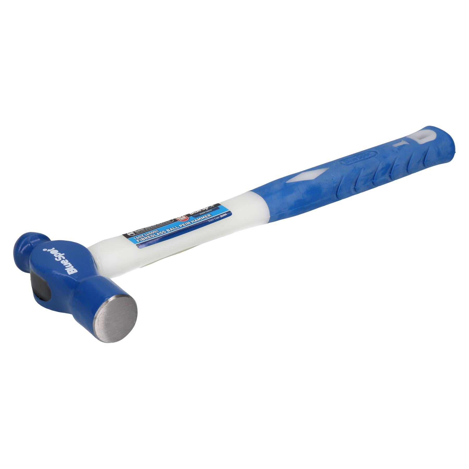 16oz (450g) Ball Pein Hammer with Fibreglass Shaft and TPR Rubberised Handle
