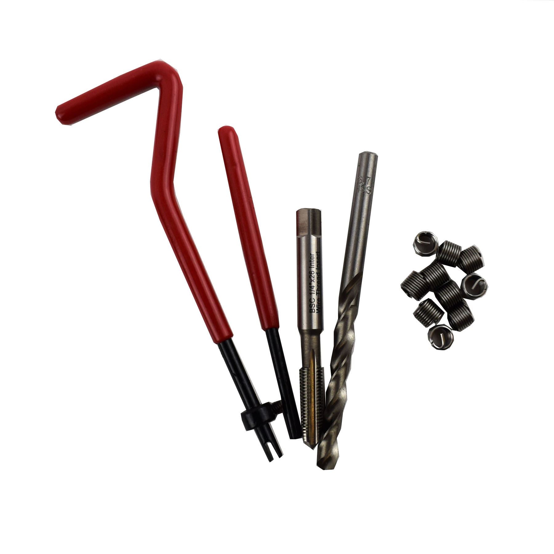1/4" x 26 BSC Gewindebohrer-Reparatur-Schneidsatz Helicoil Beschädigte Gewinde 14-teiliges Set