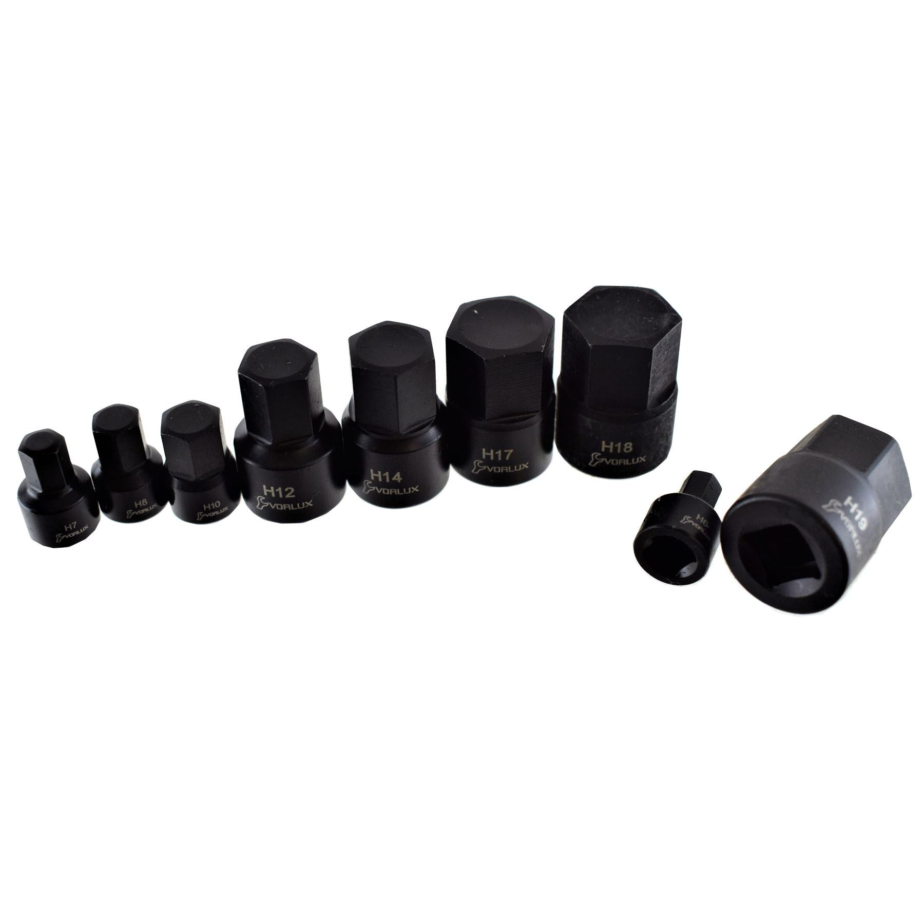 Metric Male Stubby Allen Hex Bit Sockets 1/4" 3/8" Drive 9pc 6mm - 19mm