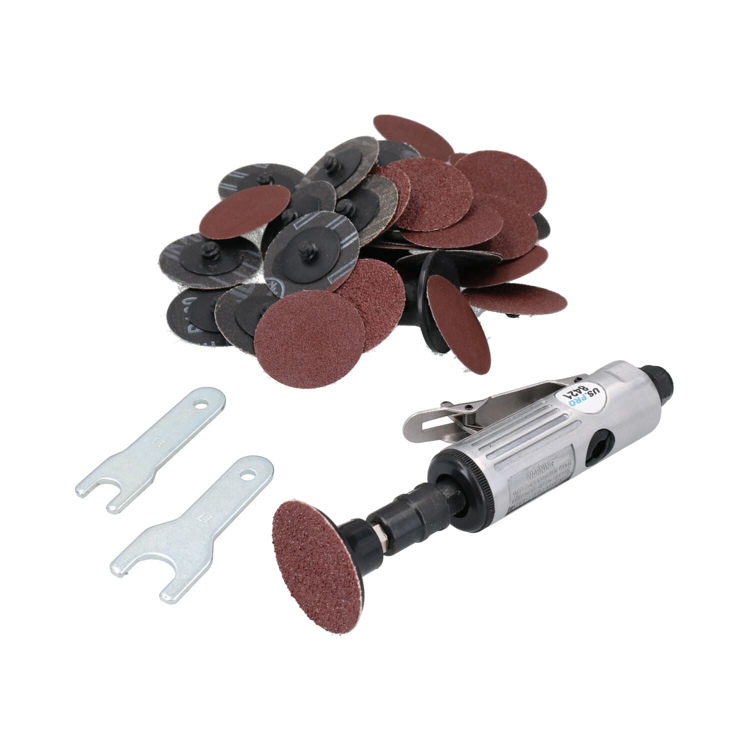 Meuleuse pneumatique 25 000 tr/min avec kit de ponçage à changement rapide de 41 pièces