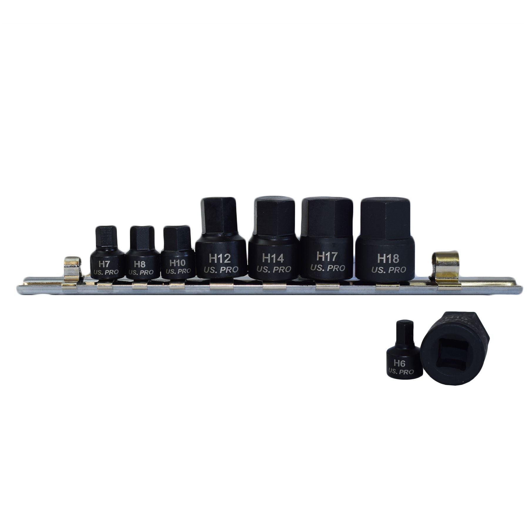 Douilles métriques courtes à six pans creux pour clés Allen à impact 6 mm - 19 mm 9 pièces 1/4" 3/8" Drive