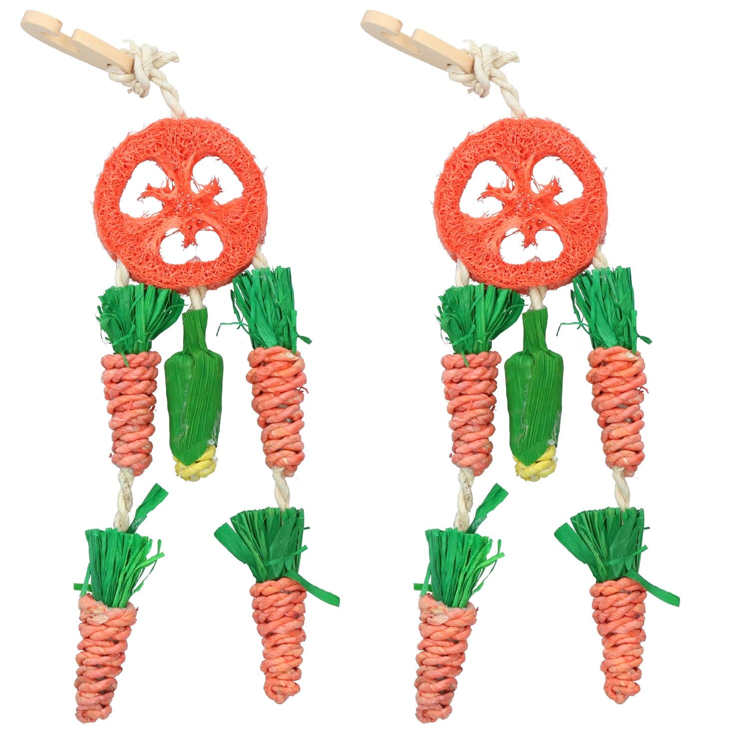 Petit attrape-rêves Aniamls Boredom Breaker Carotte Jouet à suspendre 34 cm Lot de 2