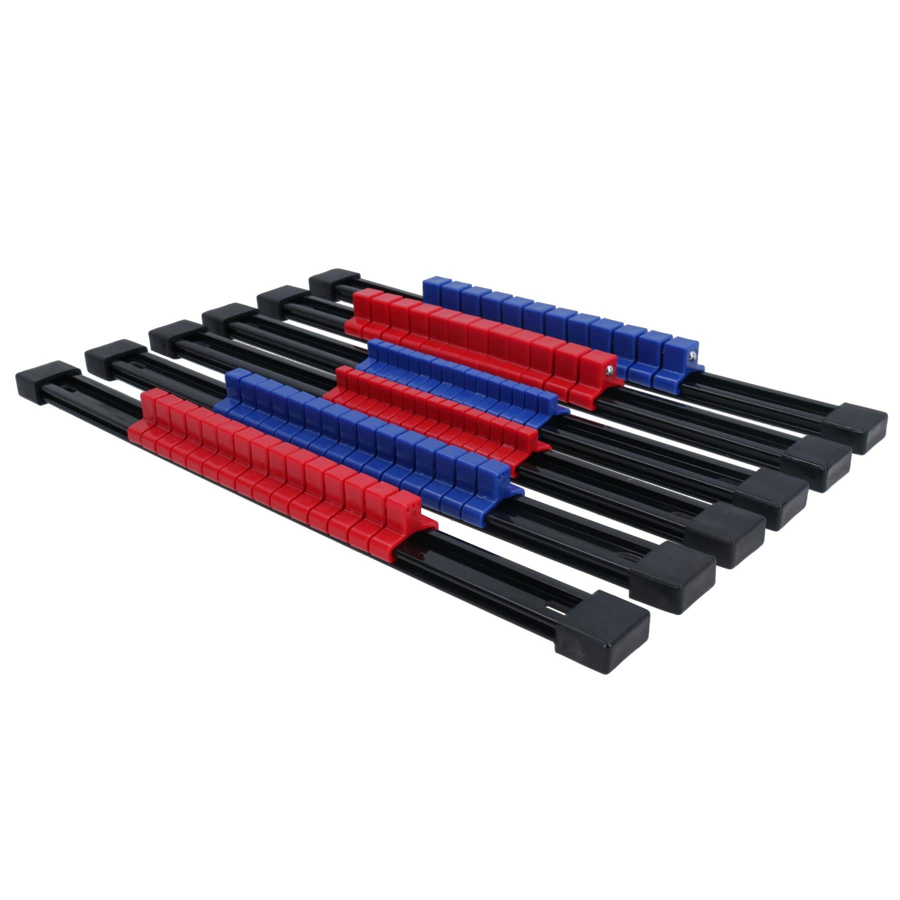 Rails de rangement pour douilles, support en plastique, rails d'organisation 1/4 po 3/8 po + 1/2 po, ensemble de 6 pièces