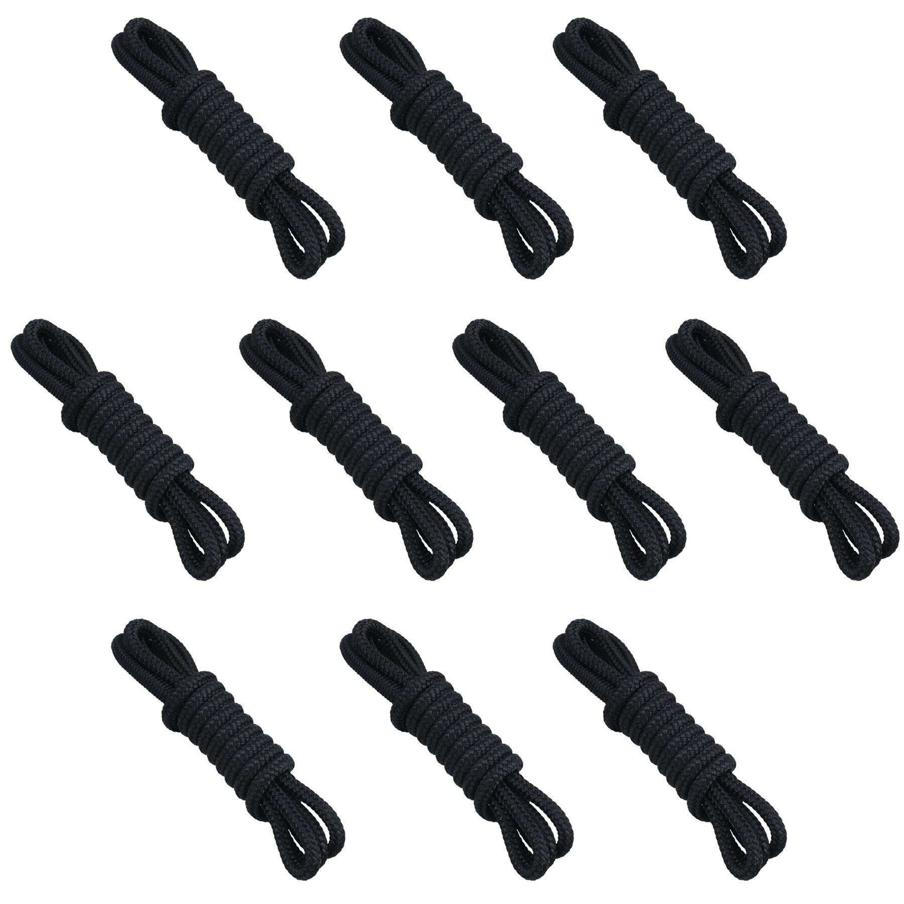 10pk 2m Double Braided Fender Lines 10mm Boat Rope Spliced Loop Black