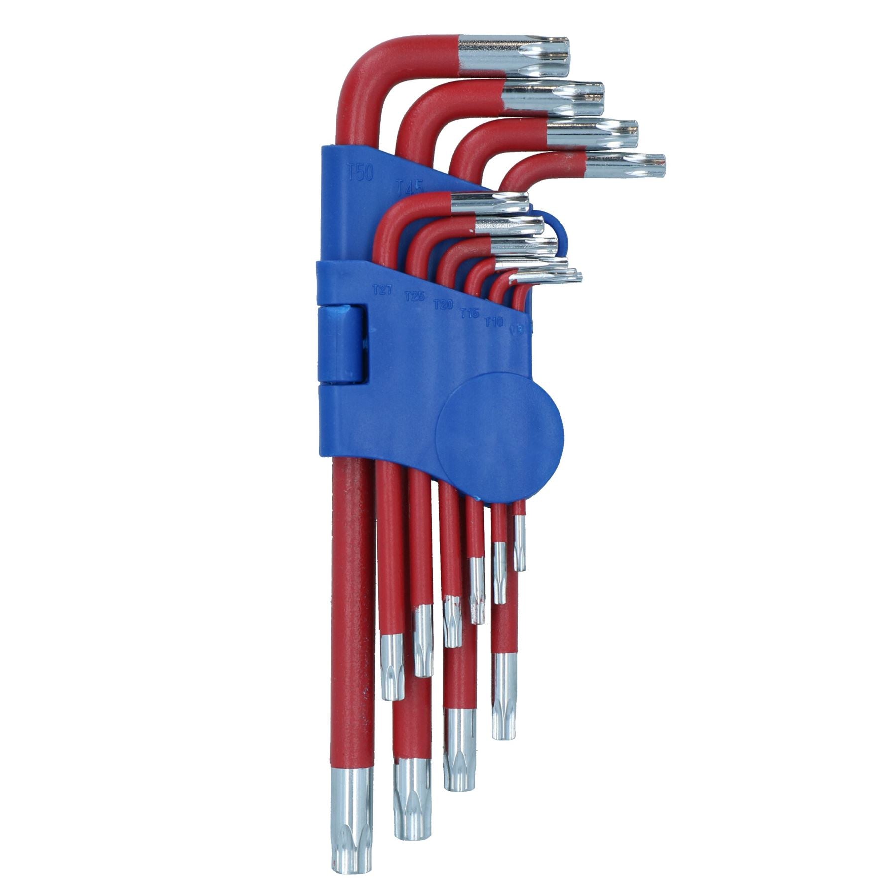 10 Stück farbige lange Torx-Sternschlüssel mit Halter T9 – T50 Anti-Rutsch-Griffbelag