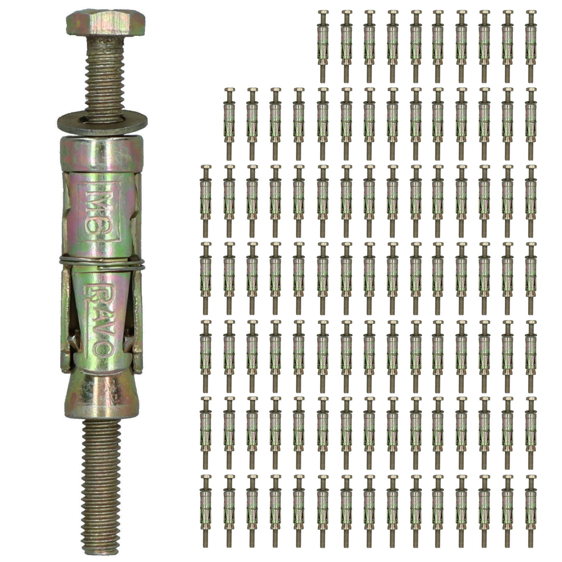 M6 6mm x 75mm Expansion Rawl Bolt for Masonry Sleeve Anchors Fastener
