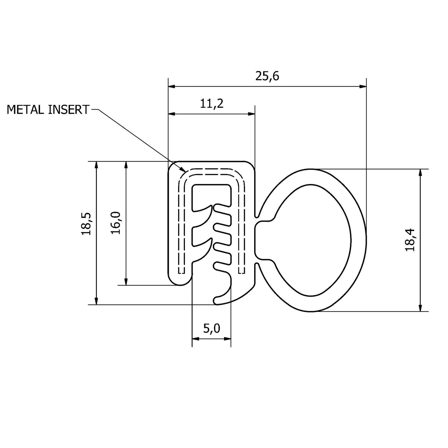 4.8m Rubber Extruded Door Seal for MG Midget & Austin Sprite OEM Grade