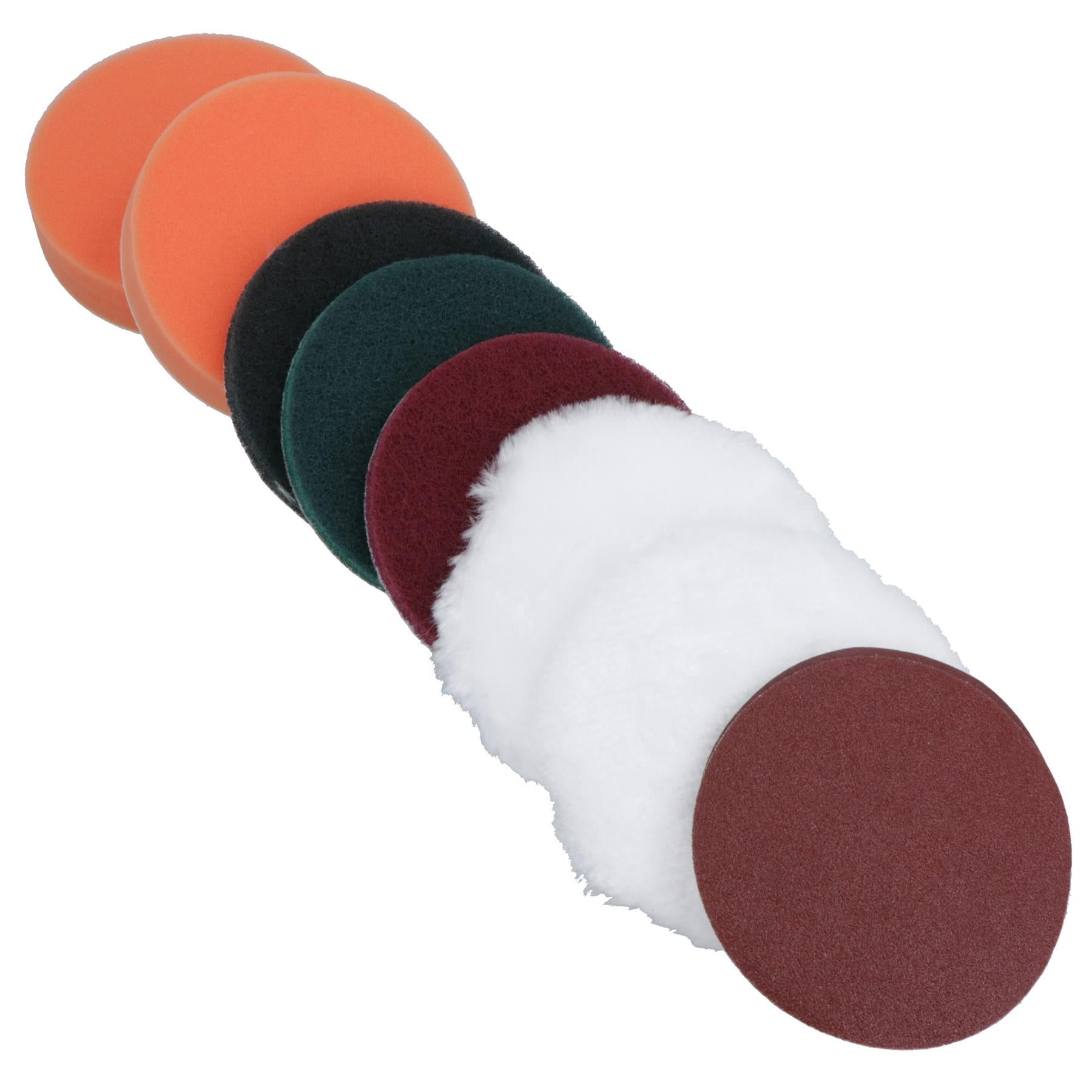 Sanding and Buffing Kit 115mm Pads Polisher M14 Drill Adapter Paint Metal 12pc