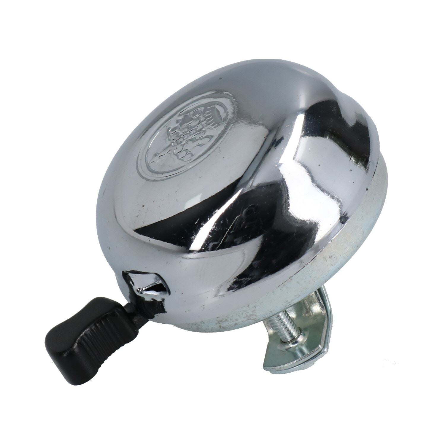 Traditional Crown Dinger Bell Bike Cycle Polished Chrome Finish Handlebar Clamp