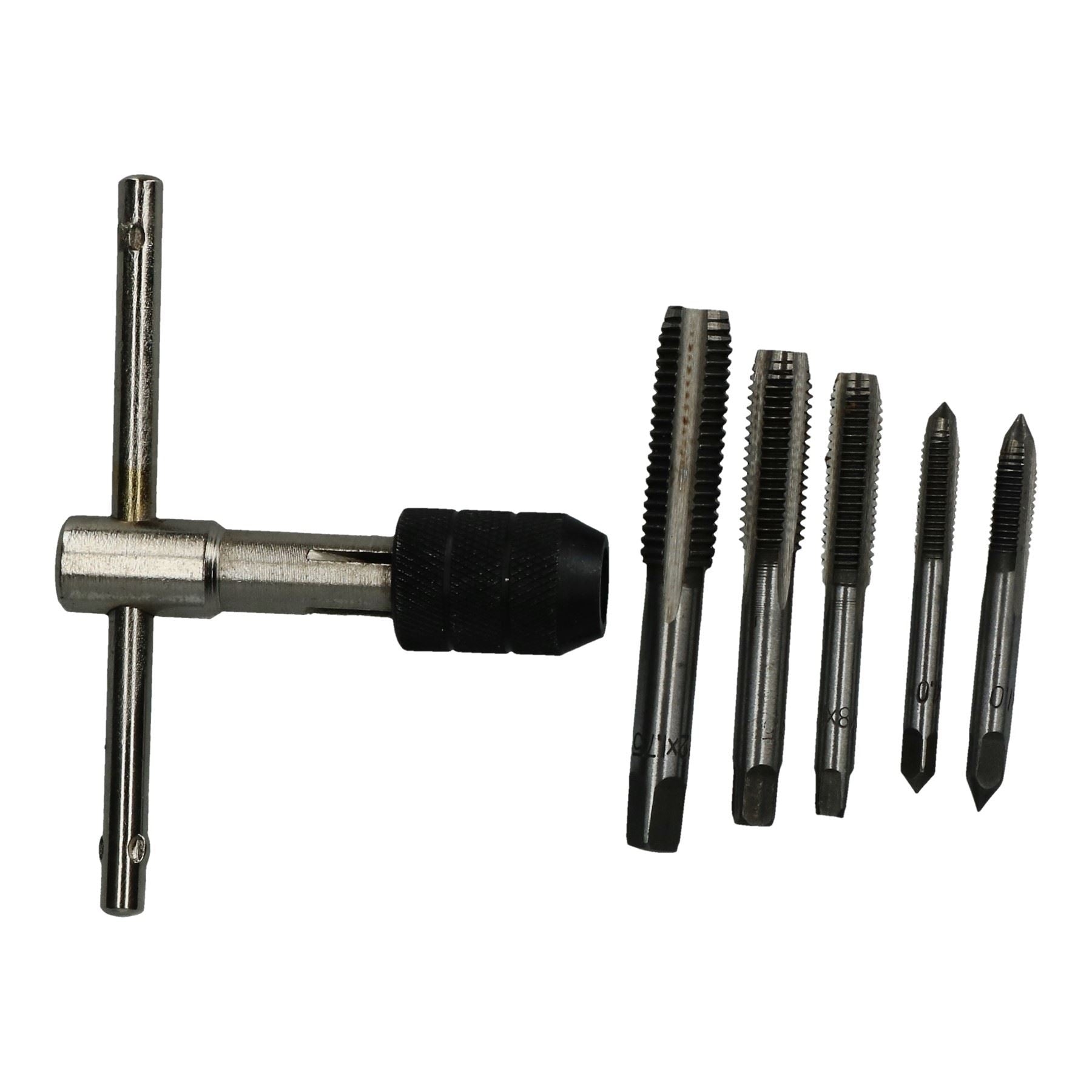 6pc Tap Wrench T Bar Handle M6 - M12 Thread Repair Re-Thread Cutter Metric