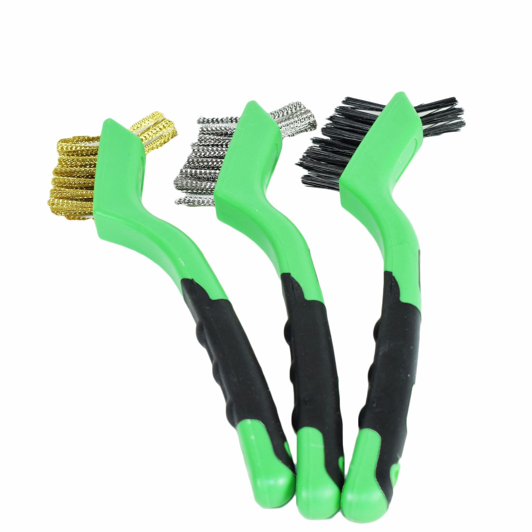 Ensemble de brosses métalliques pour éliminer la rouille, nettoyer l'acier, la laiton, le nylon, les poignées en TPR, 3 pièces
