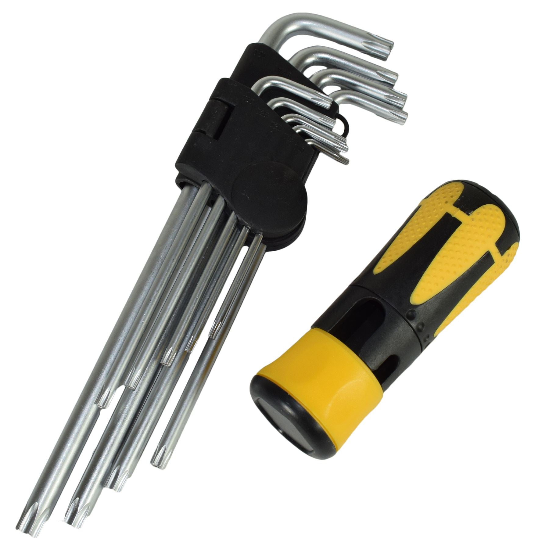 Jeu de 9 clés Torx anti-effraction Security Star avec embouts de type L T10 - T50