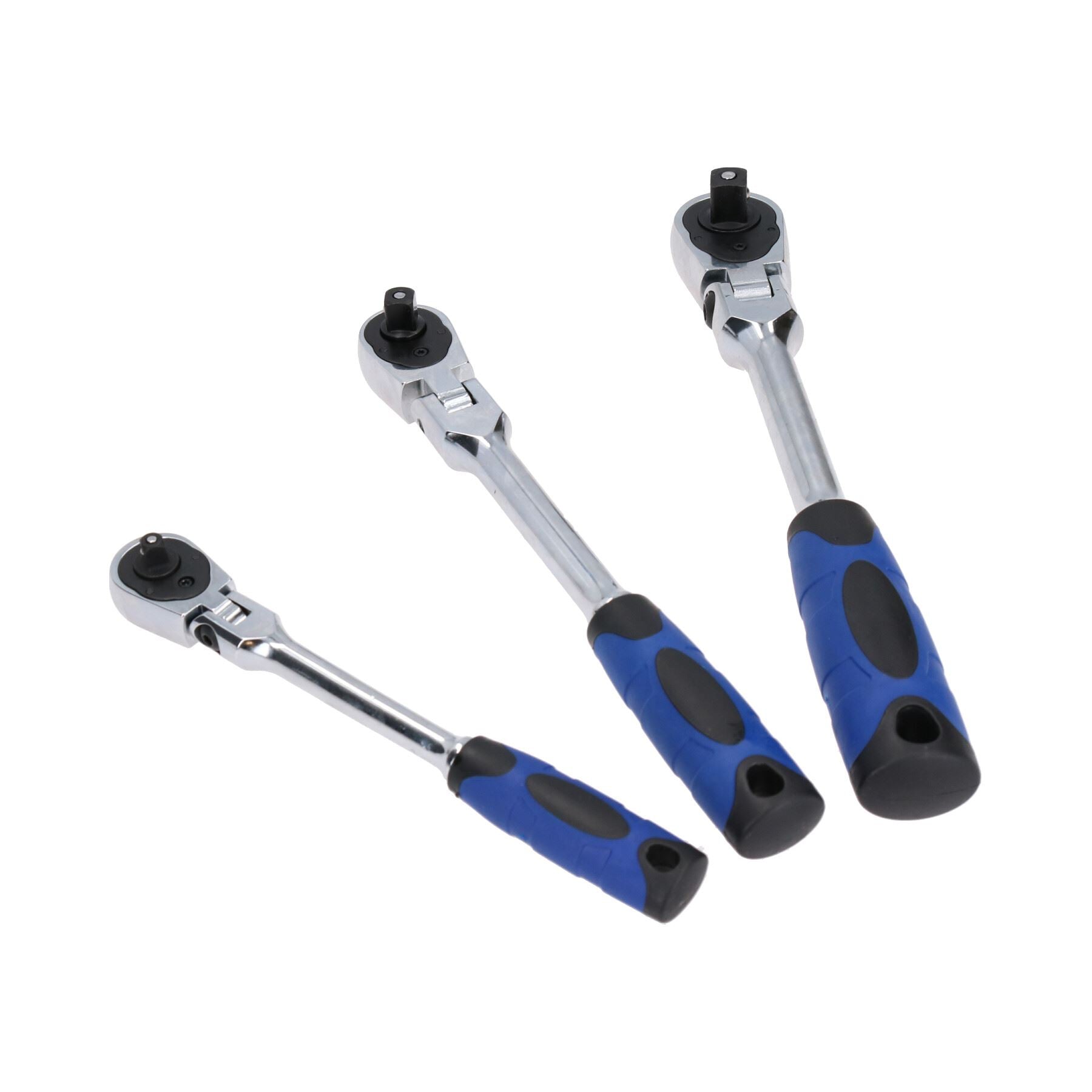 Gemischter Antrieb 1/4" 3/8" + 1/2" Antrieb Flexi Headed Ratschensatz 72 Zähne 3-teiliges Set