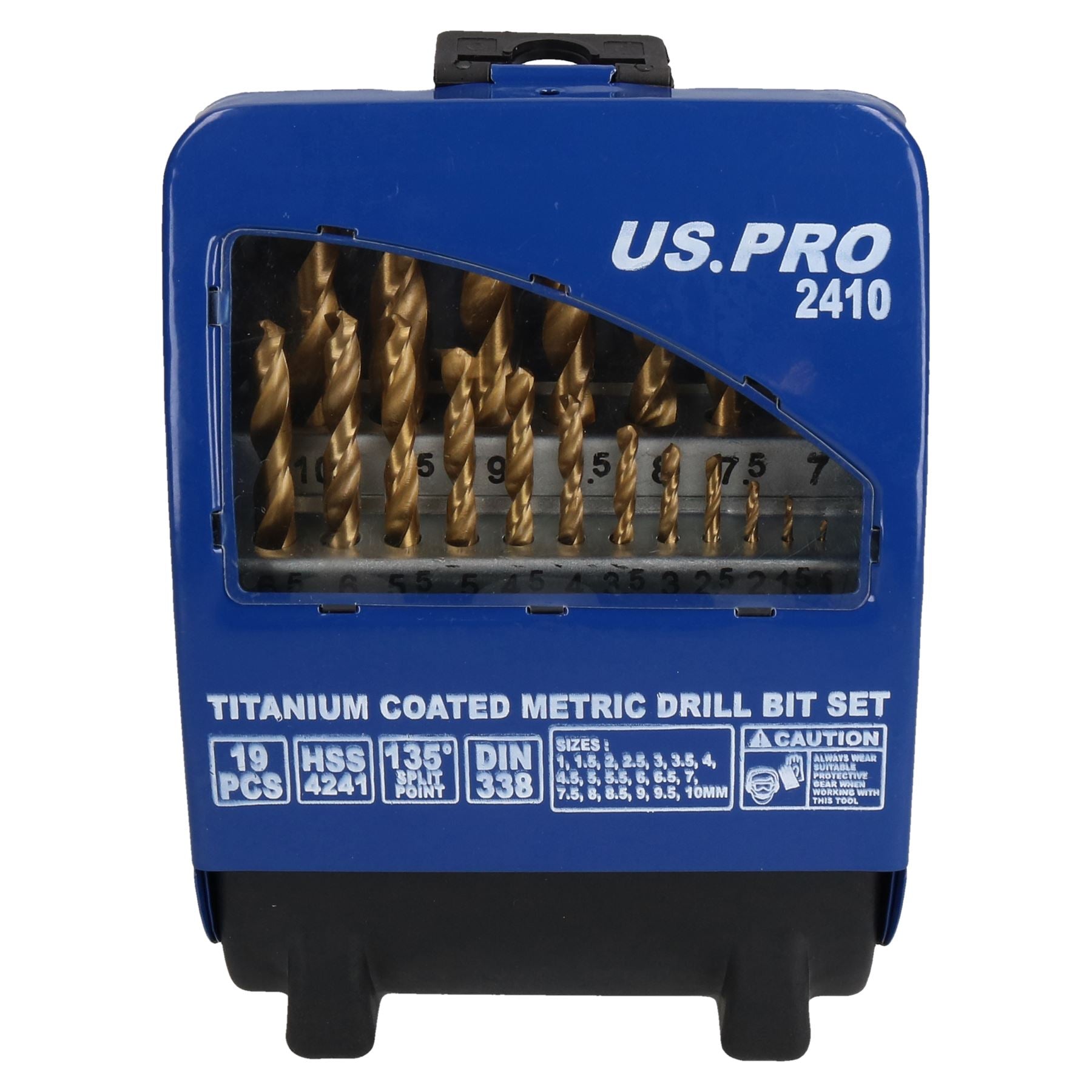 Jeu de forets HSS + revêtement titane de tailles métriques MM 1 mm - 10 mm 19 pièces