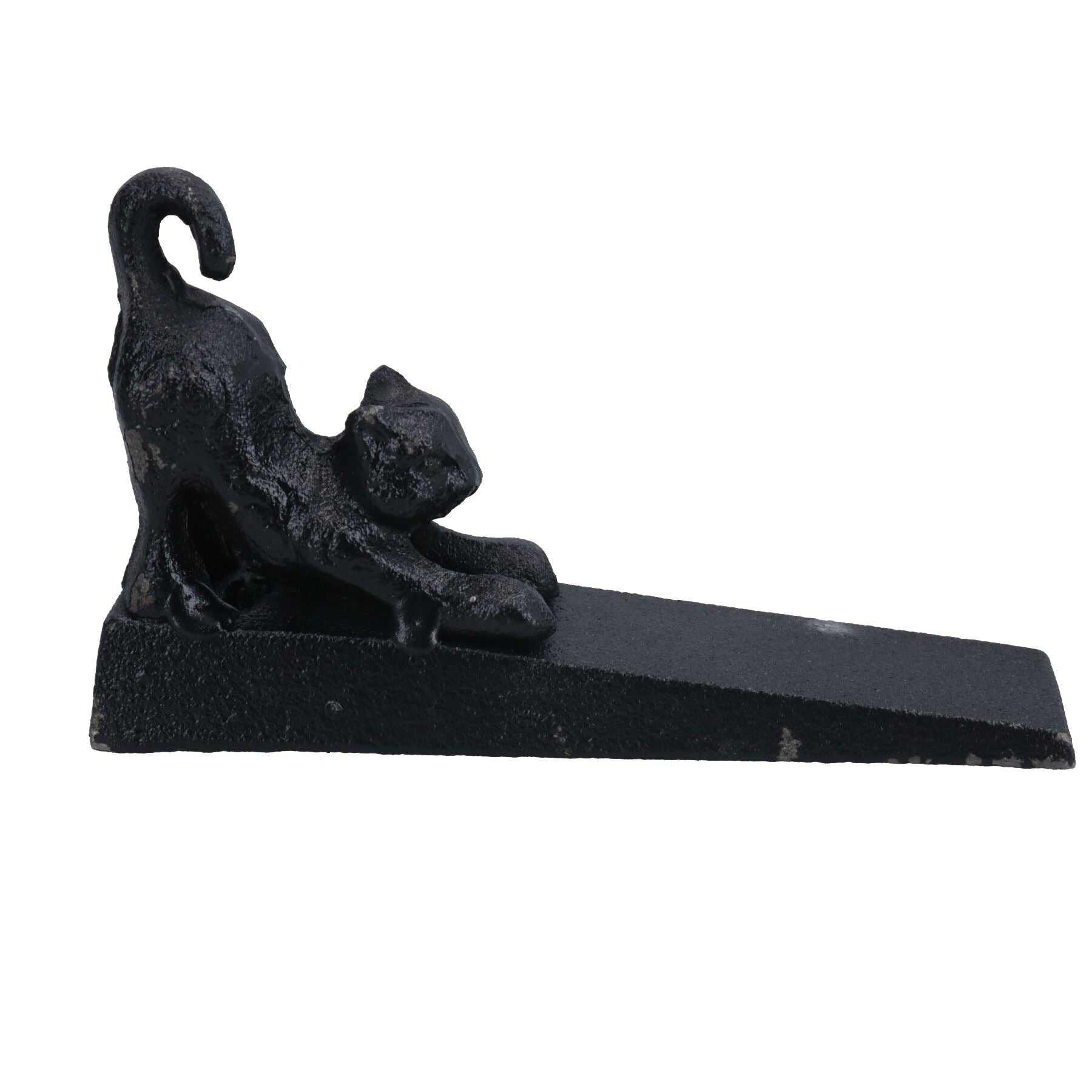 Katzen-Türstopper aus Gusseisen, Metall, rustikaler Türstopper, Keilhaus, Katzenhaus