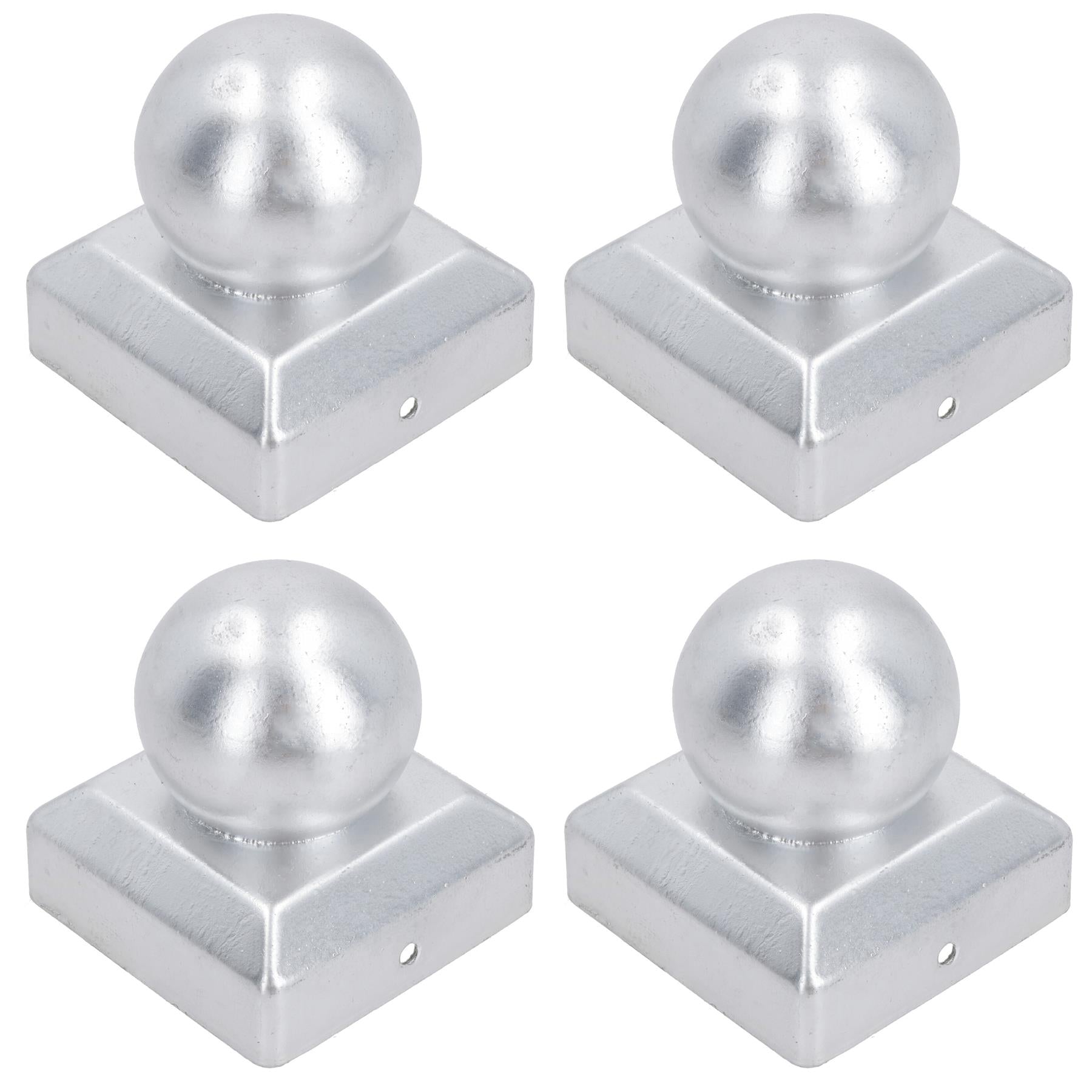 Round Metal Fence Post Caps 75mm or 100mm Protector Cover Brown or Silver