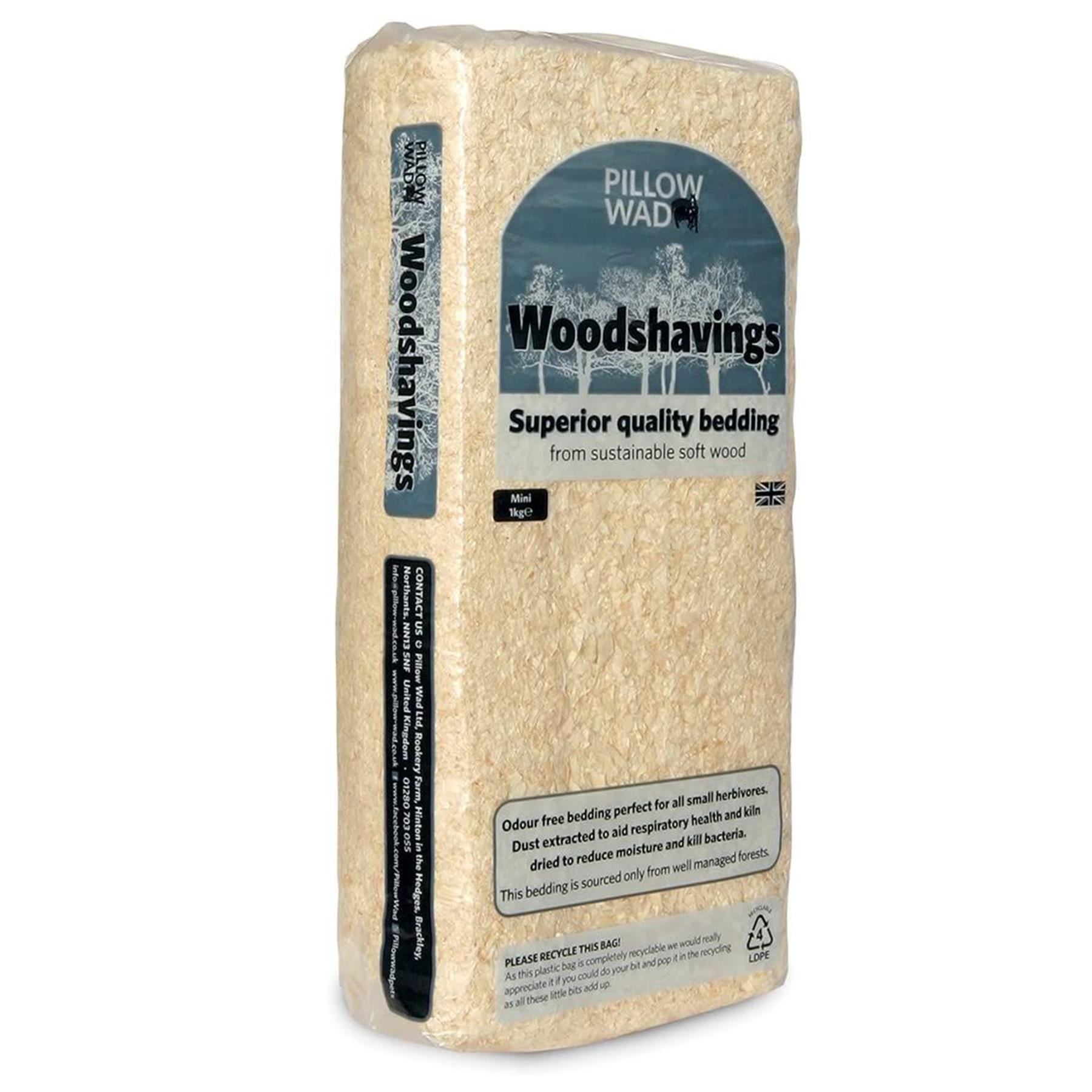 Copeaux de bois de qualité supérieure extraits de poussière séchés au four pour petits animaux 1 kg