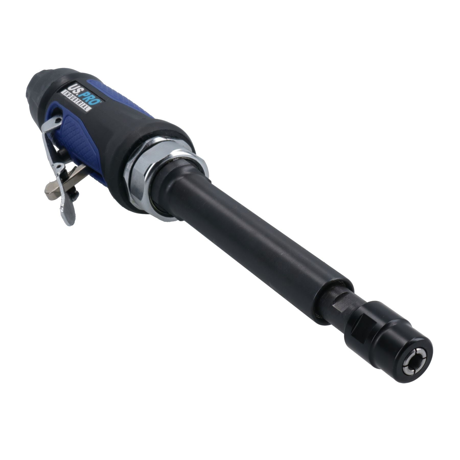 Meuleuse pneumatique allongée, pince de serrage 1/4 po, 25 000 tr/min, arbre de 5 po + 7 fraises rotatives courtes