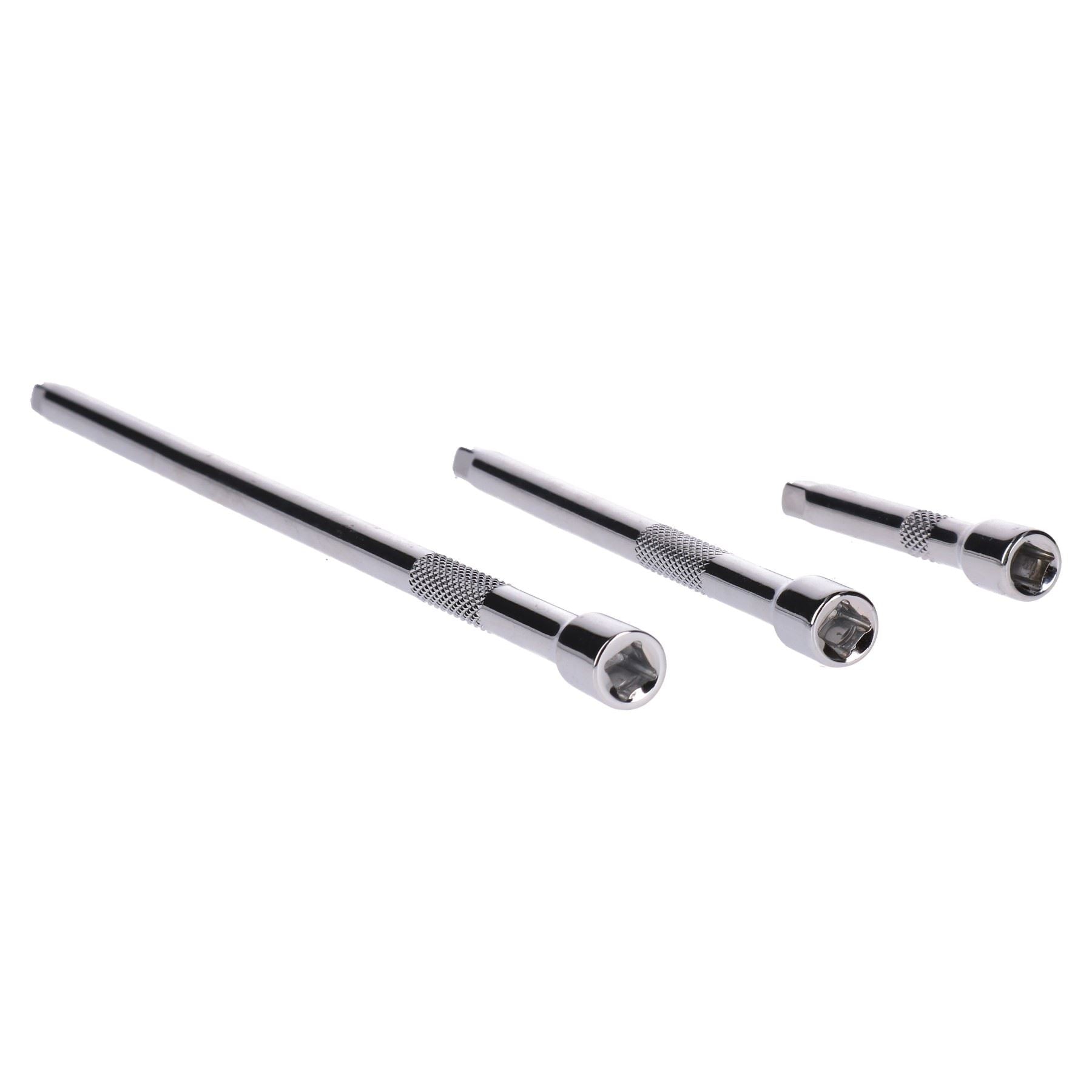 Jeu de 3 rallonges à cliquet à douille droite 1/4" 75 mm 125 mm 250 mm