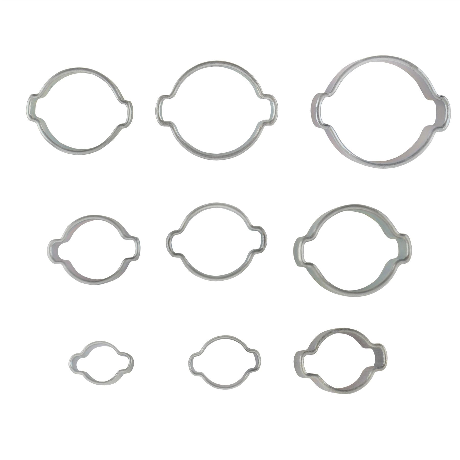 Colliers de serrage à double oreille pour tuyaux, colliers de serrage pour tuyaux hydrauliques, 175 pièces, 5 à 27 mm