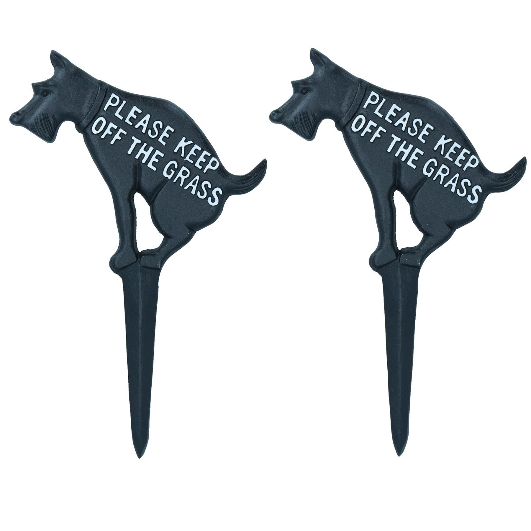 Keep Dog Off The Grass Warning Sign Plaque Stake Cast Iron Garden Yard Lawn