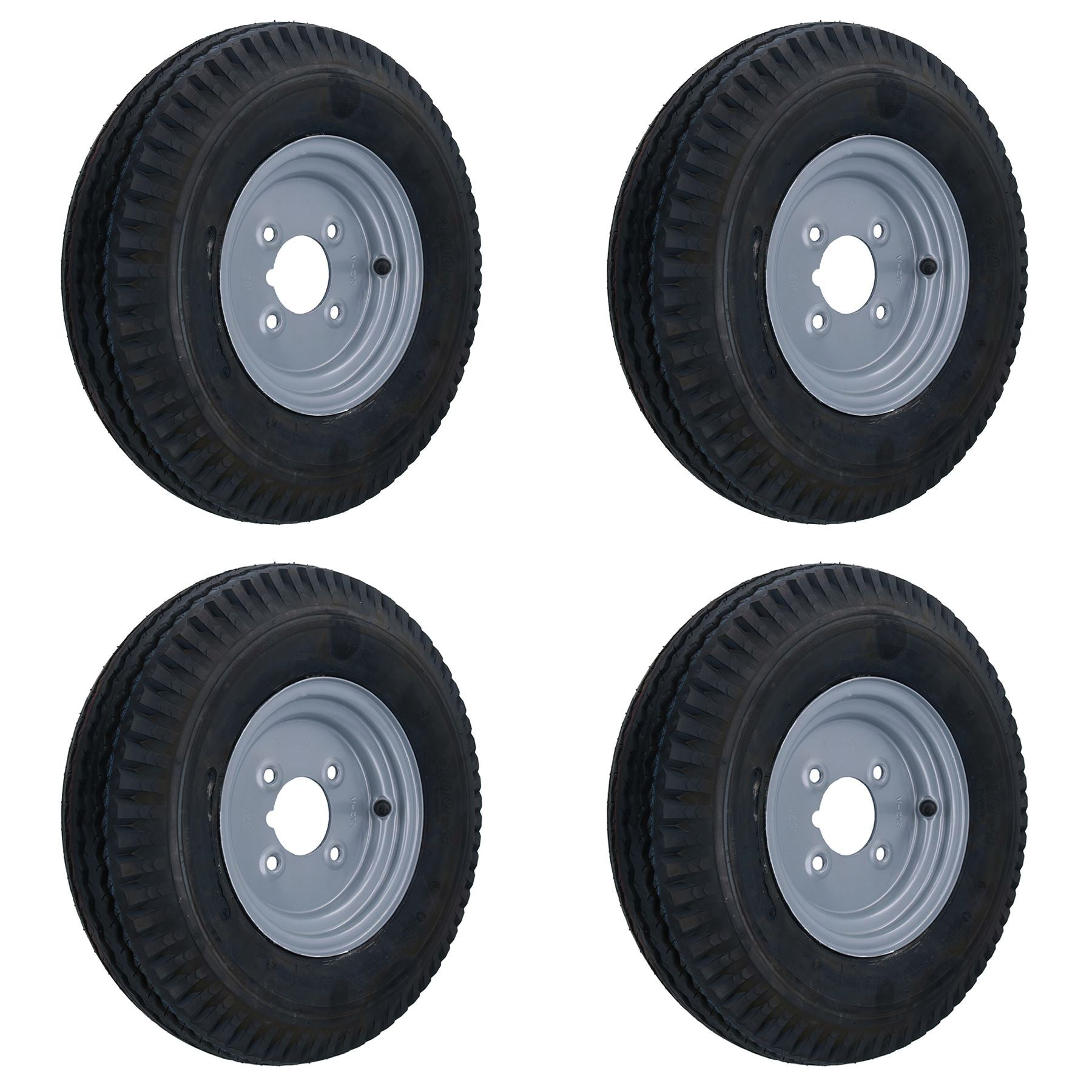 4.80 x 8 / 400 x 8 Inch Trailer Wheel + Tyre 4 Stud 4” PCD 4 Ply 265kg Max Load