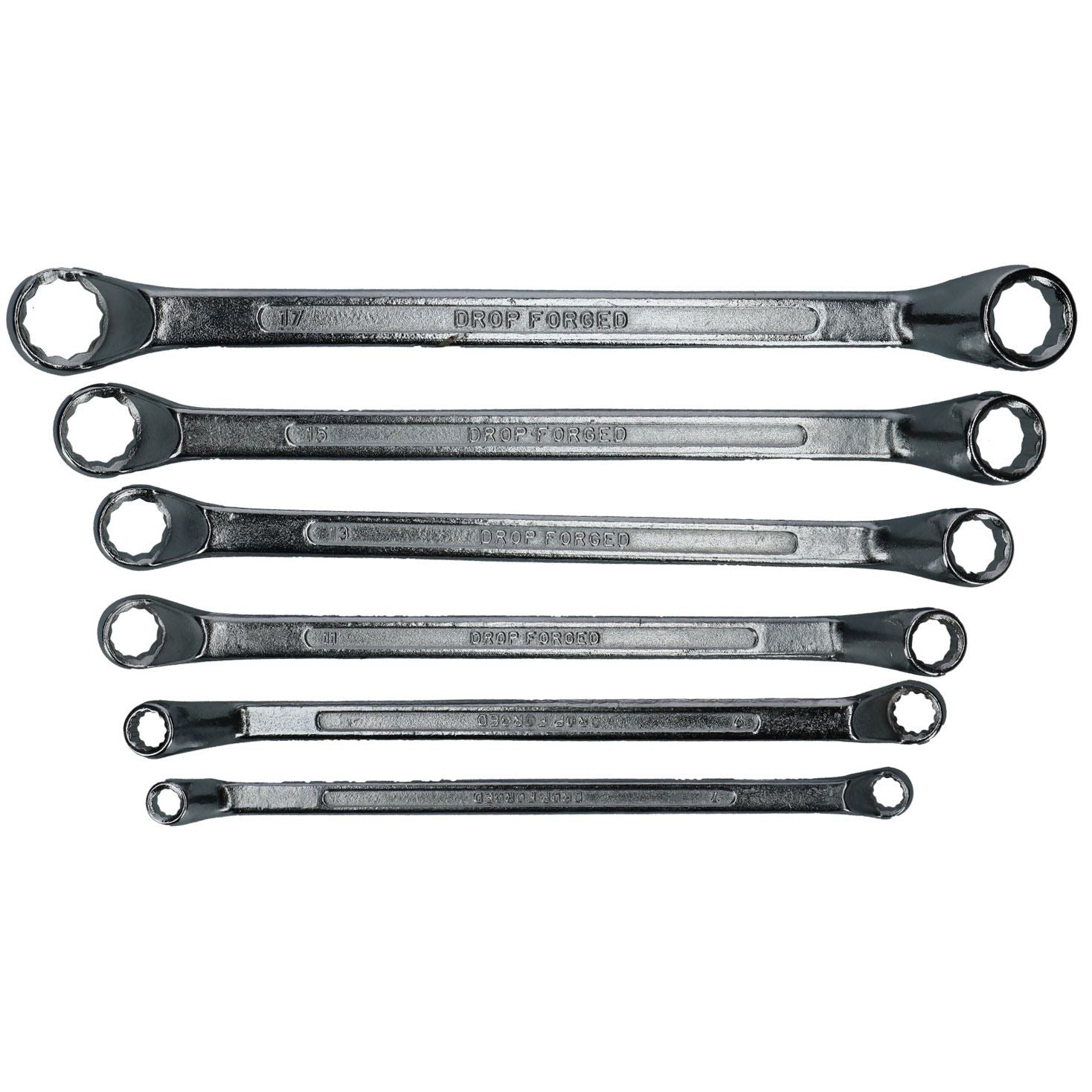 Metric Double Ended Bi-hex Ring Spanners 6mm - 17mm 6 Spanners 12 Sizes