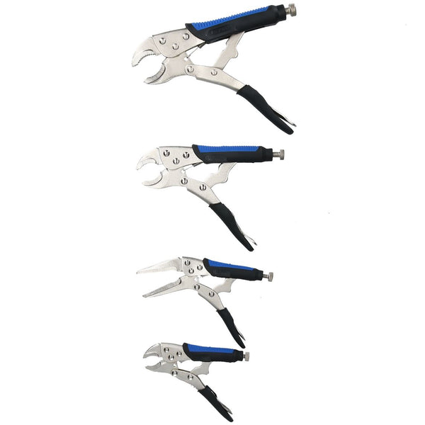 Locking Grip Wrench Set Vice Locking Pliers Mole Grips with Soft Grip Handles 4pc