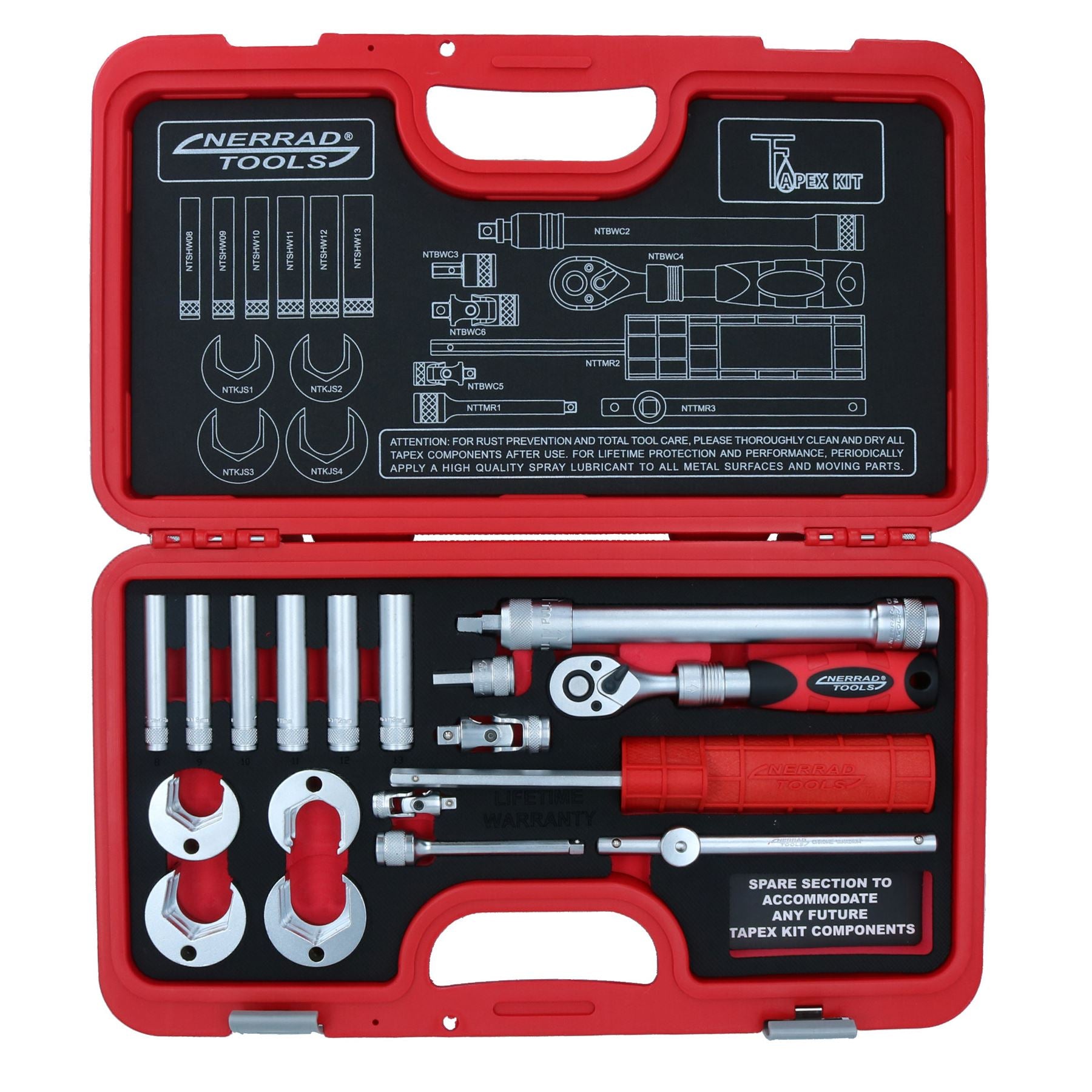 Kit de clés à taraud professionnelles avancées Tapex pour robinets monoblocs de lavabo de salle de bain 18 pièces