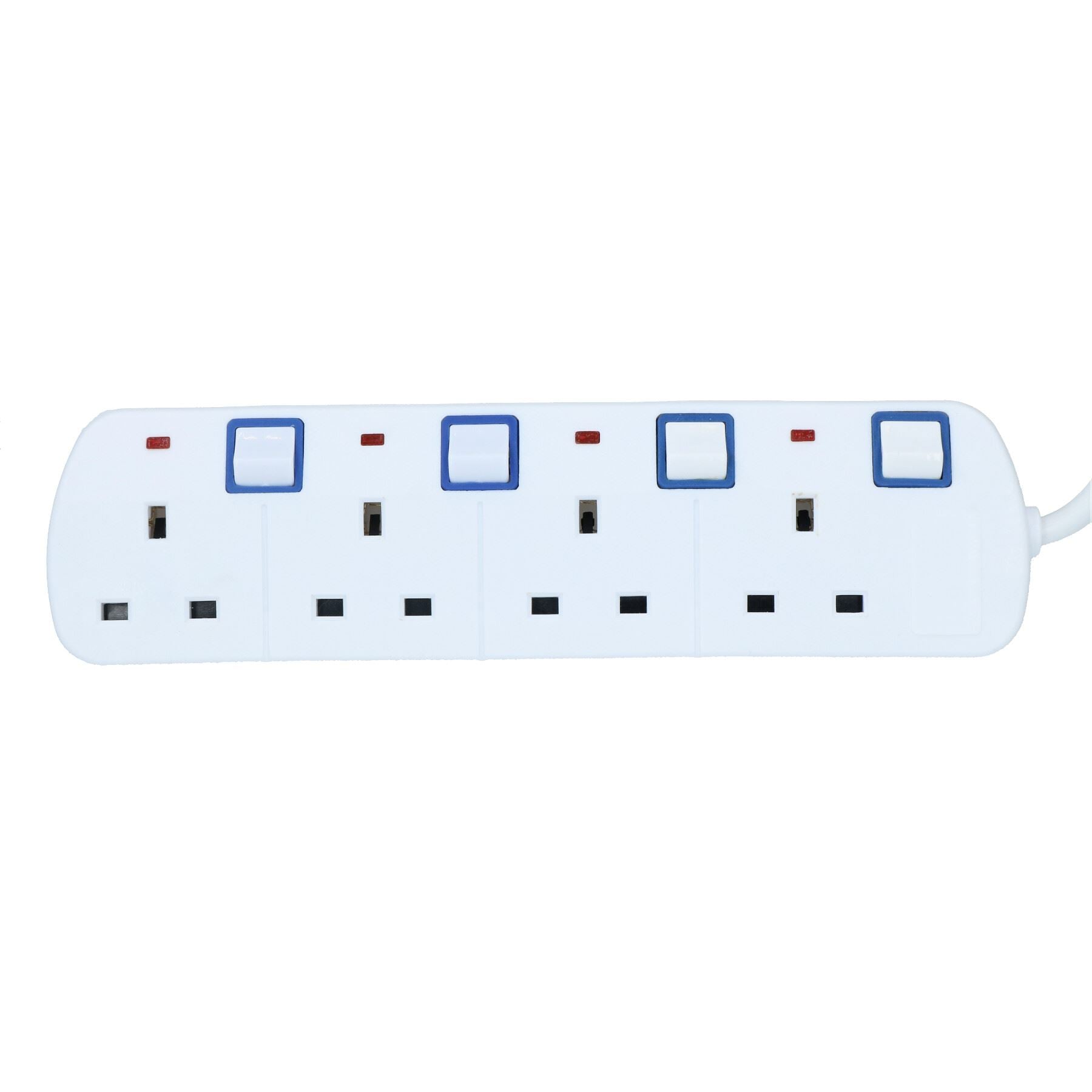 Adaptateur de rallonge de prise à 4 voies pour prise britannique Prises commutées individuellement