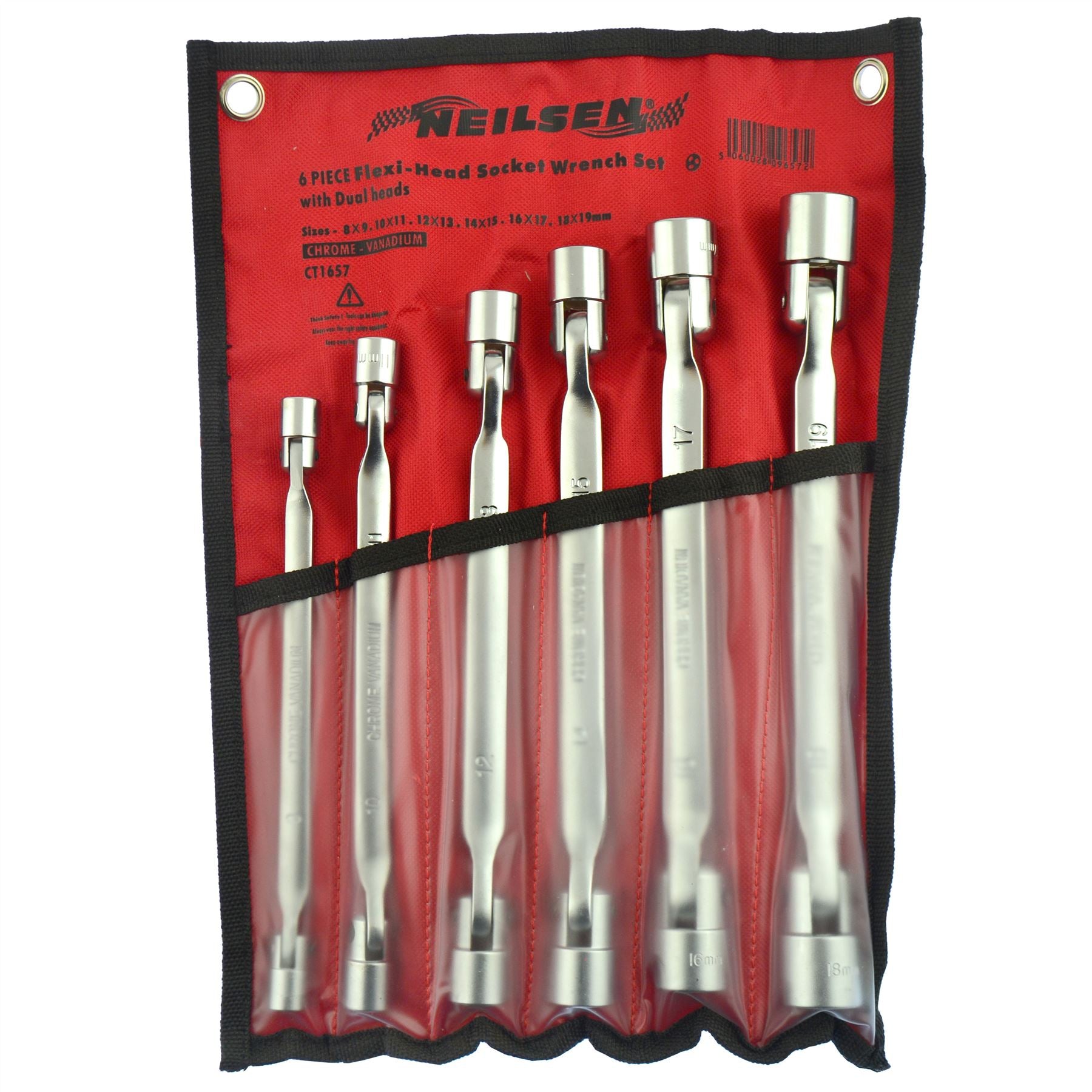 Jeu de clés à douille métriques à double extrémité Flexi 8 mm - 19 mm 12 tailles 6 pièces