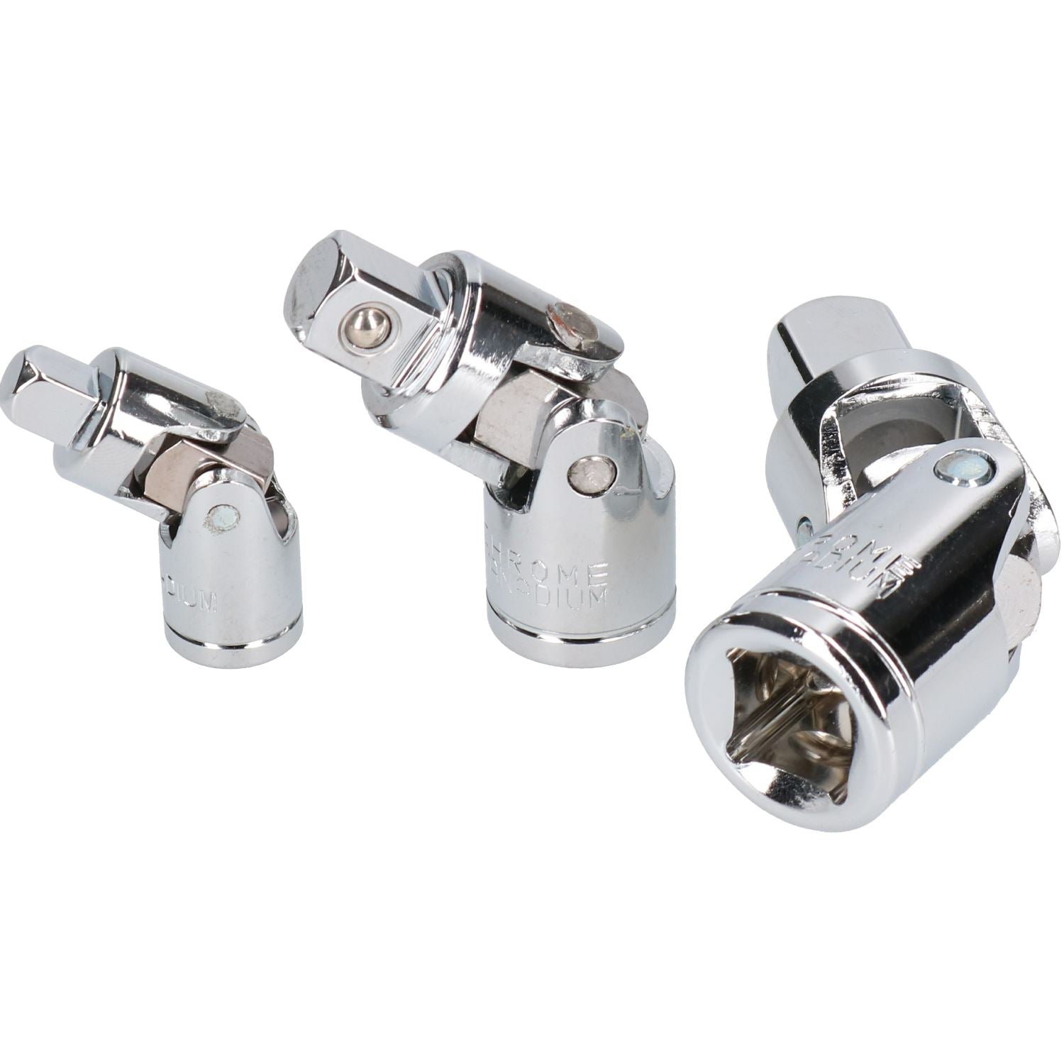 Jeu de douilles à angle oscillant UJ à joint universel 3 pièces 1/4" 3/8" et 1/2"