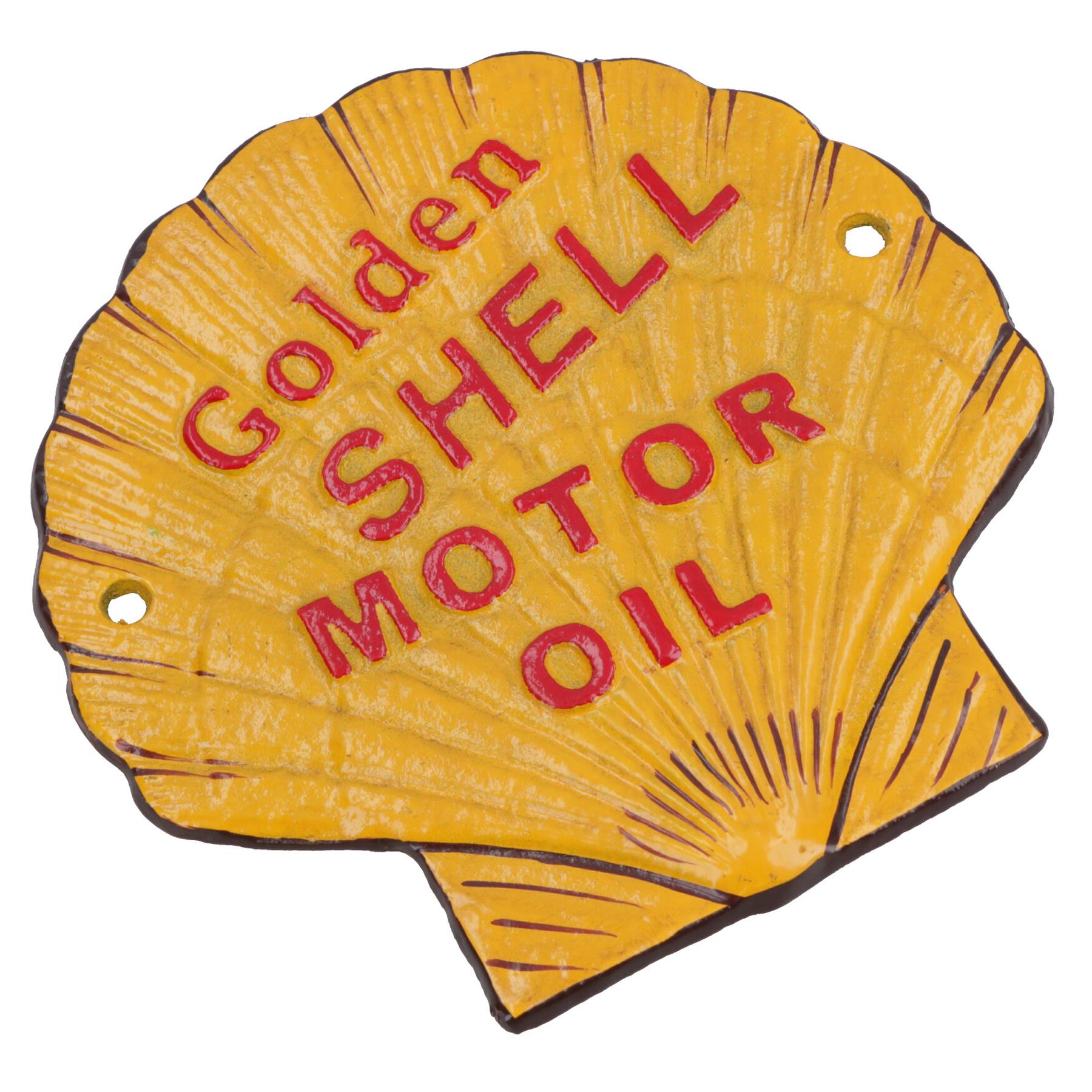 Shell Motor Oil Cast Iron Sign Plaque Door Wall House Fence Gate Post Garden
