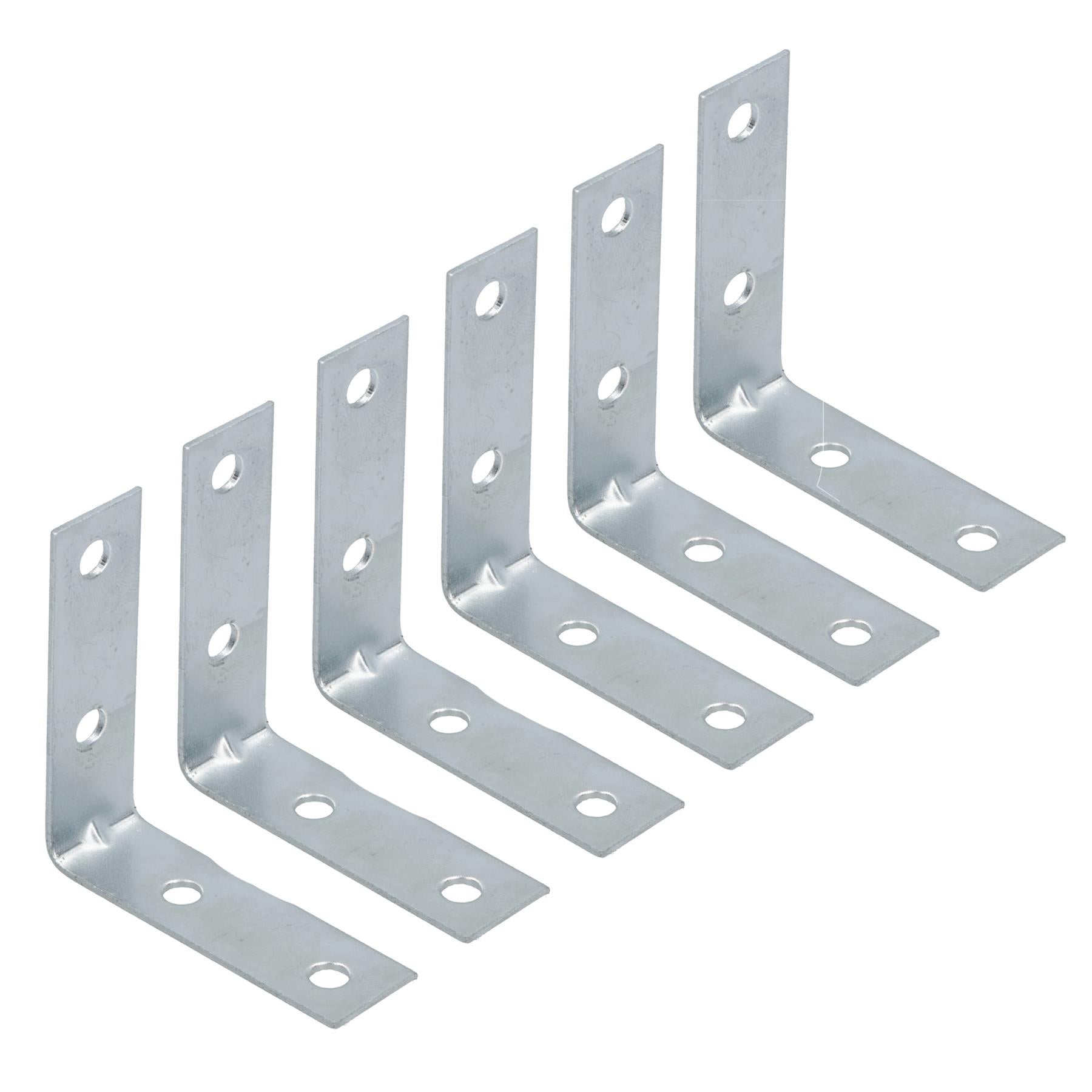 50mm (2in) Corner Brace Bracket Set L Shaped Mending Reinforcing Plate
