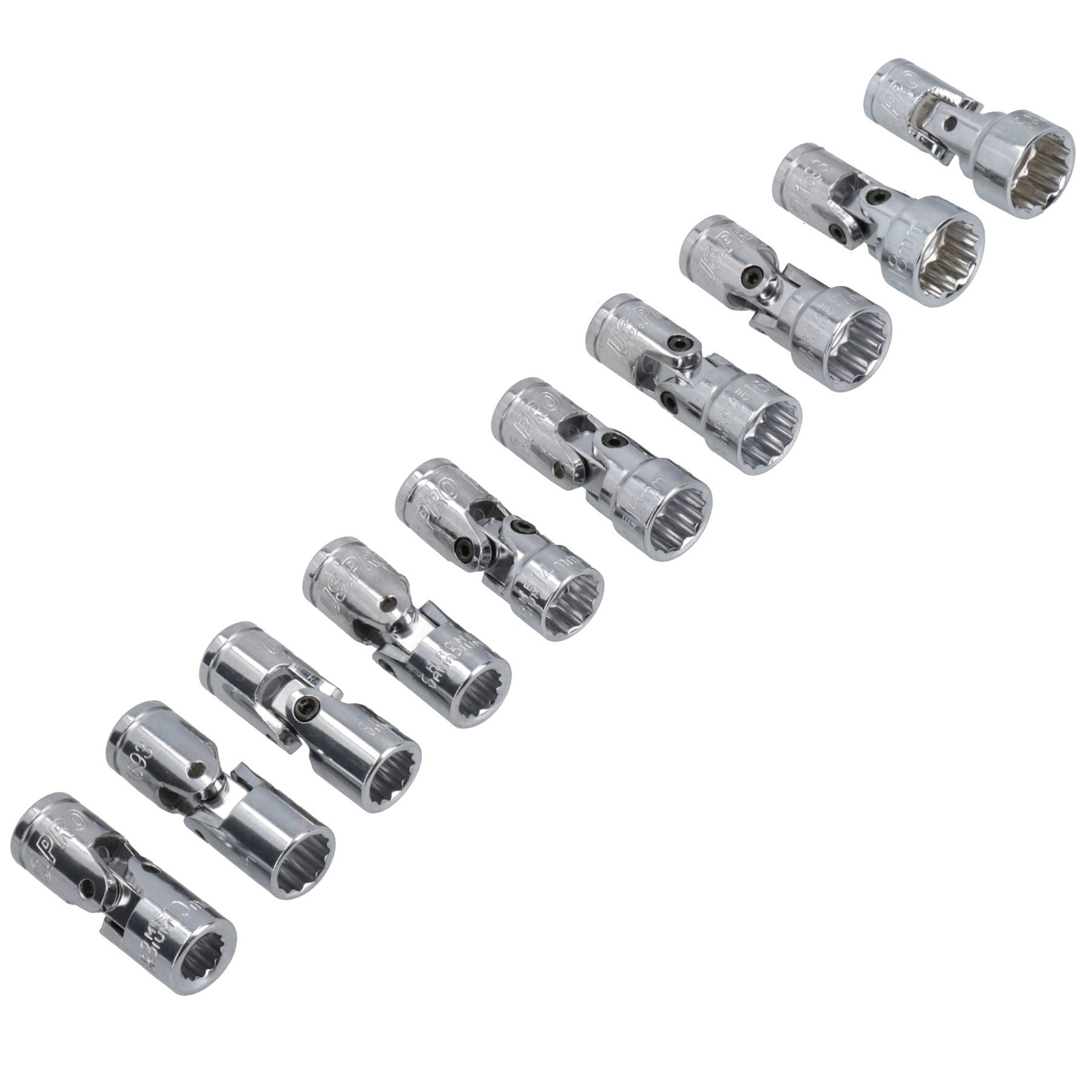 Douilles métriques universelles oscillantes UJ's 10 - 19 mm, lot de 10 pièces, entraînement 3/8" AT839