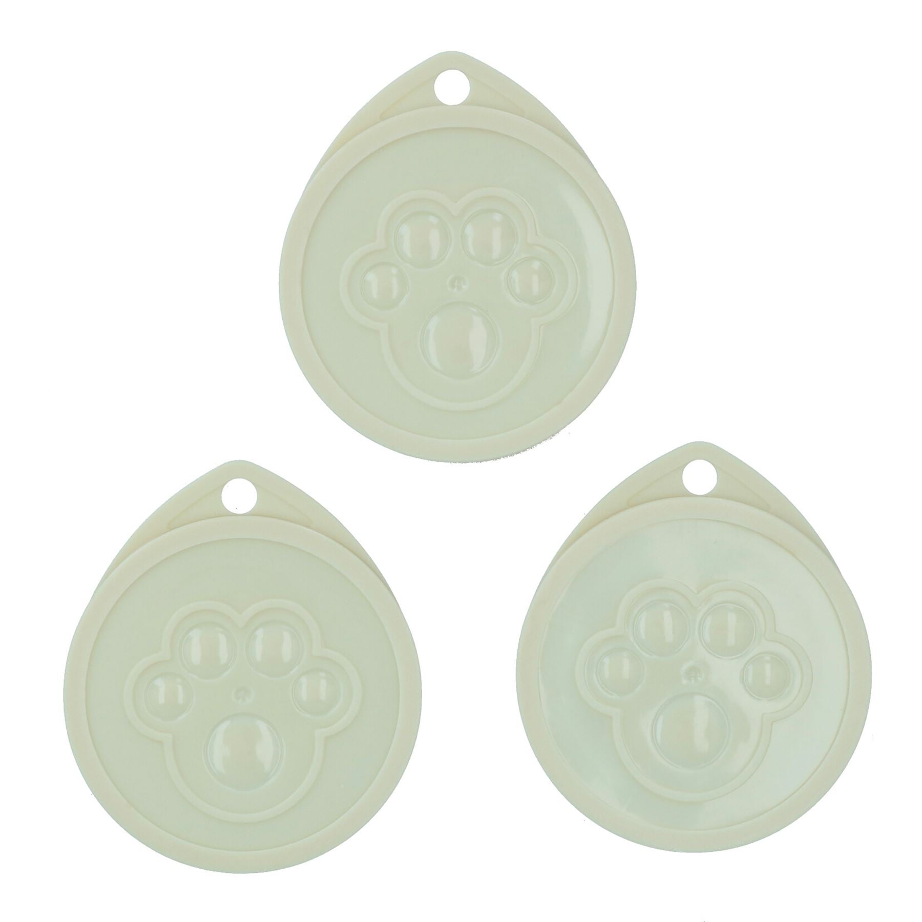 3er-Pack kleine Deckel für Tierfutter aus lebensmittelechtem Kunststoff für Hunde, Katzen und Haustiere, 3 Dosen – verschiedene Farben