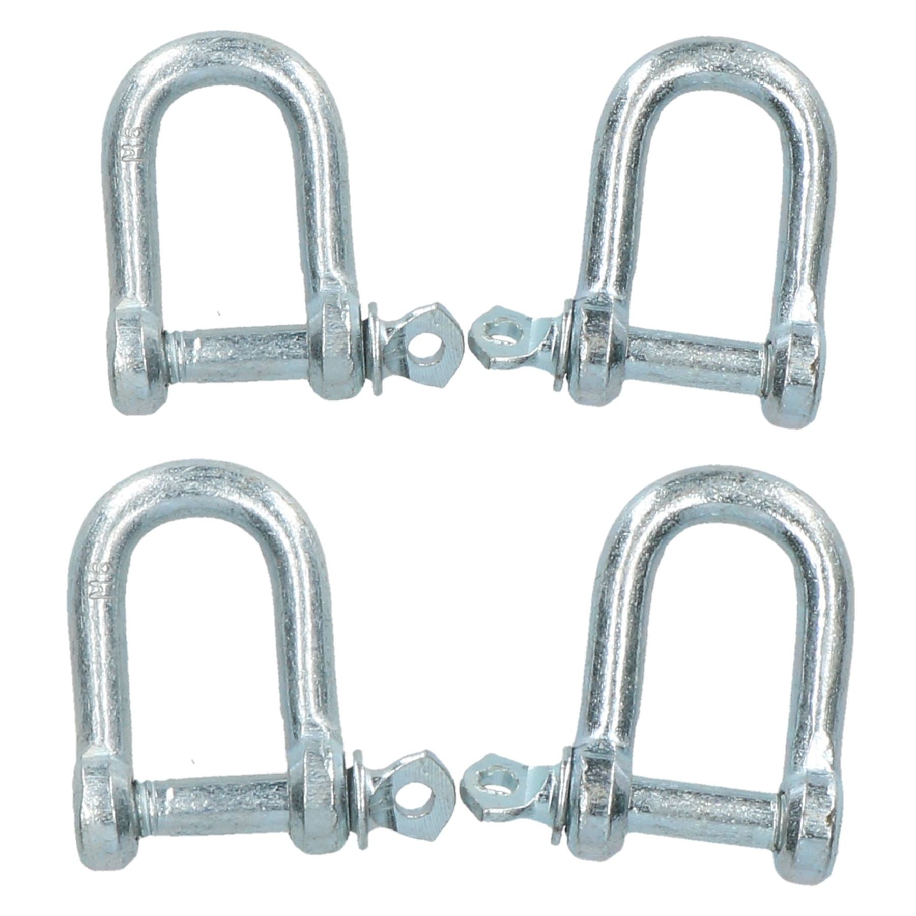 6mm Galvanised Dee D Shackle 4 Pack Chandlery Marine Rigging Shackle