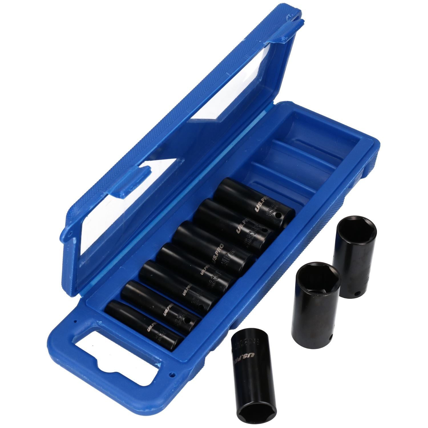 Clé dynamométrique 3/8" 19 - 110 Nm avec 8 douilles à chocs profondes 10 - 24 mm