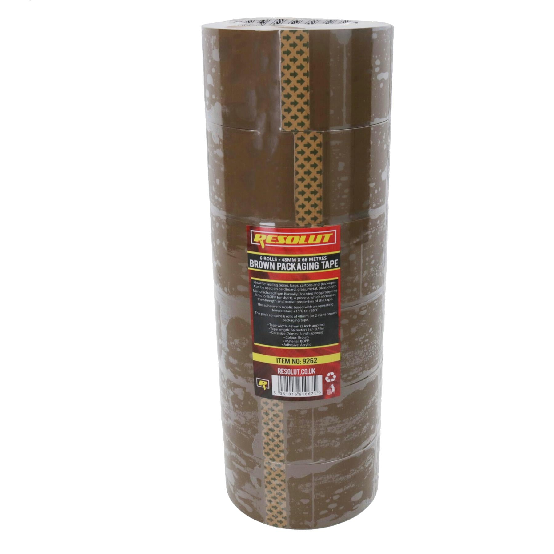 Brown Parcel Packaging Tape 48mm x 68 Metres per Roll Sealing Heavy Duty