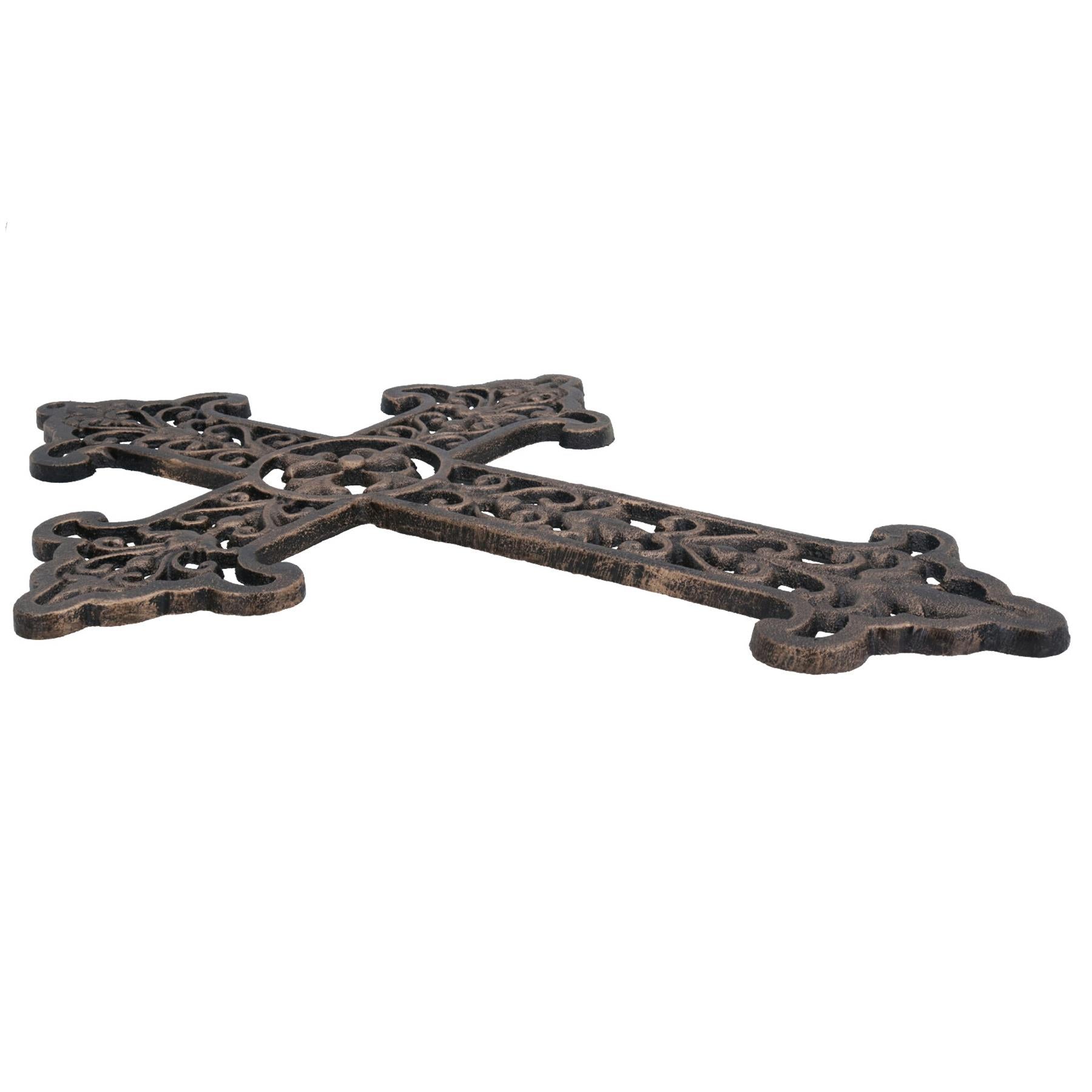 Plaque en métal en forme de croix en fonte pour porte, mur, maison, hangar, église, style victorien et gothique