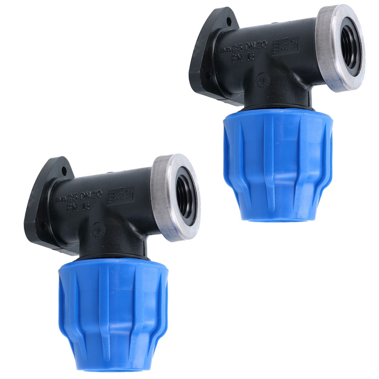 Coude mural en PEMD 20 mm x 1/2" Raccord de robinet extérieur Connecteur fileté Coude