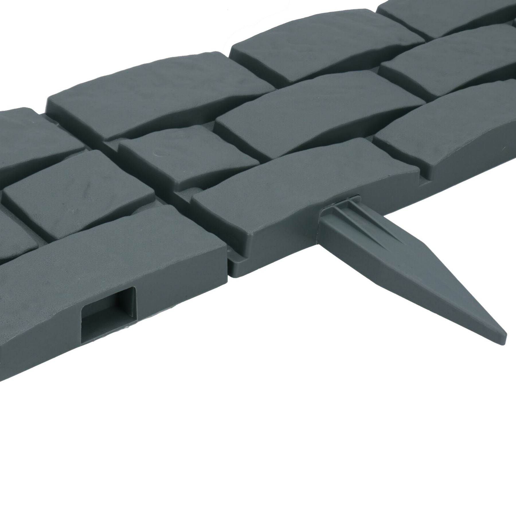Bordure de jardin en plastique ABS effet brique gris vert