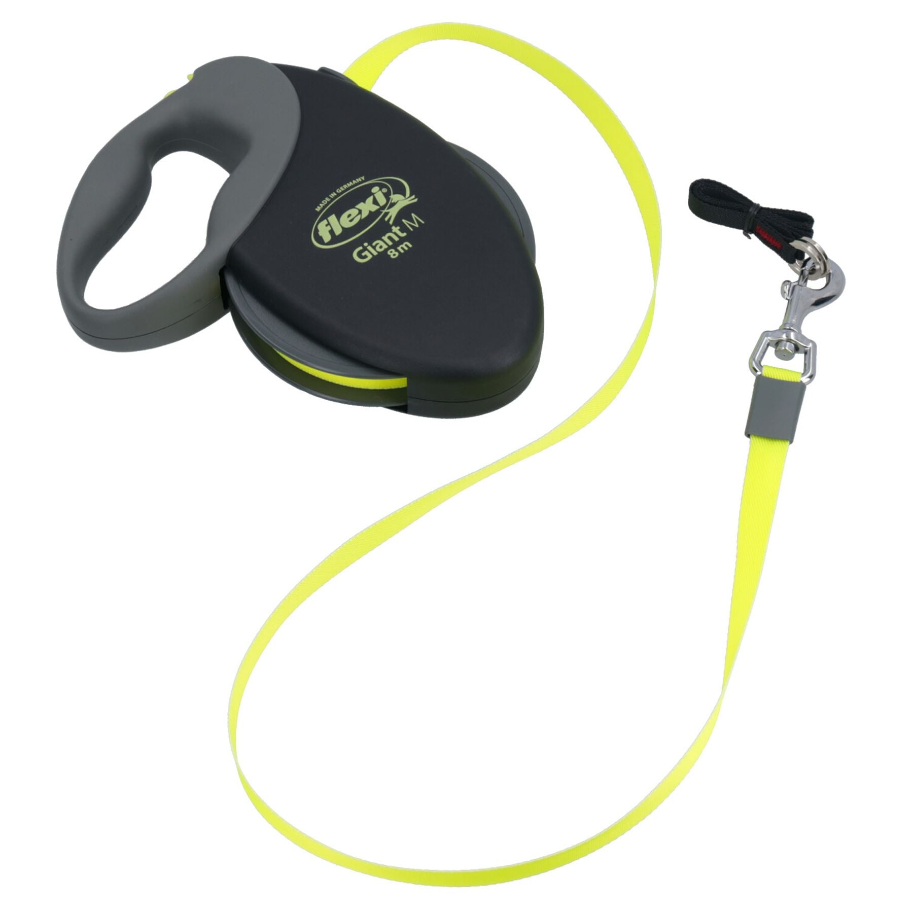 Giant M 8M Neon Yellow Sturdy Retractable Extending Lead Dog Walking Training