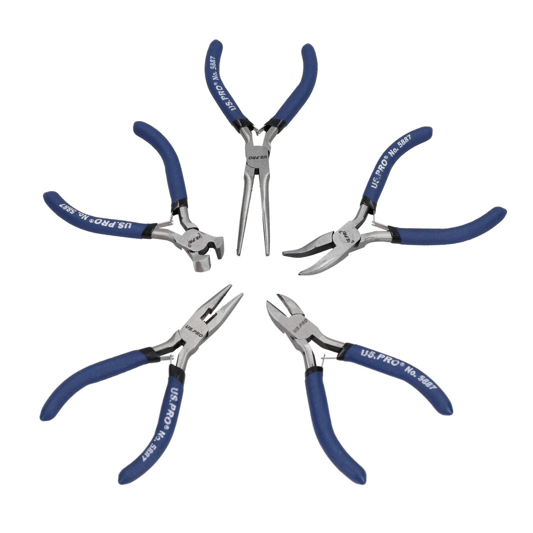 Lot de 5 mini pinces pour fabrication de bijoux artisanaux, pinces de pêche, coupe-bec long, aiguille