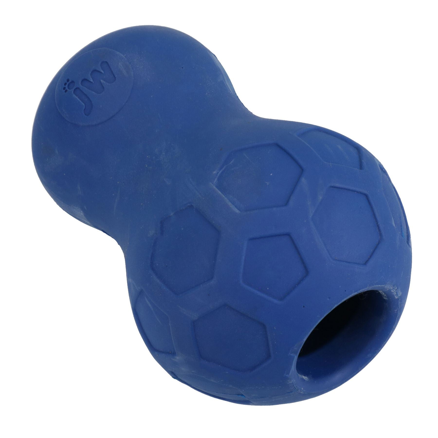Großes, blaues Tumble Tease-Hundespielzeug aus Gummi, interaktives Spiel, Leckerli, befüllbares Geschenk