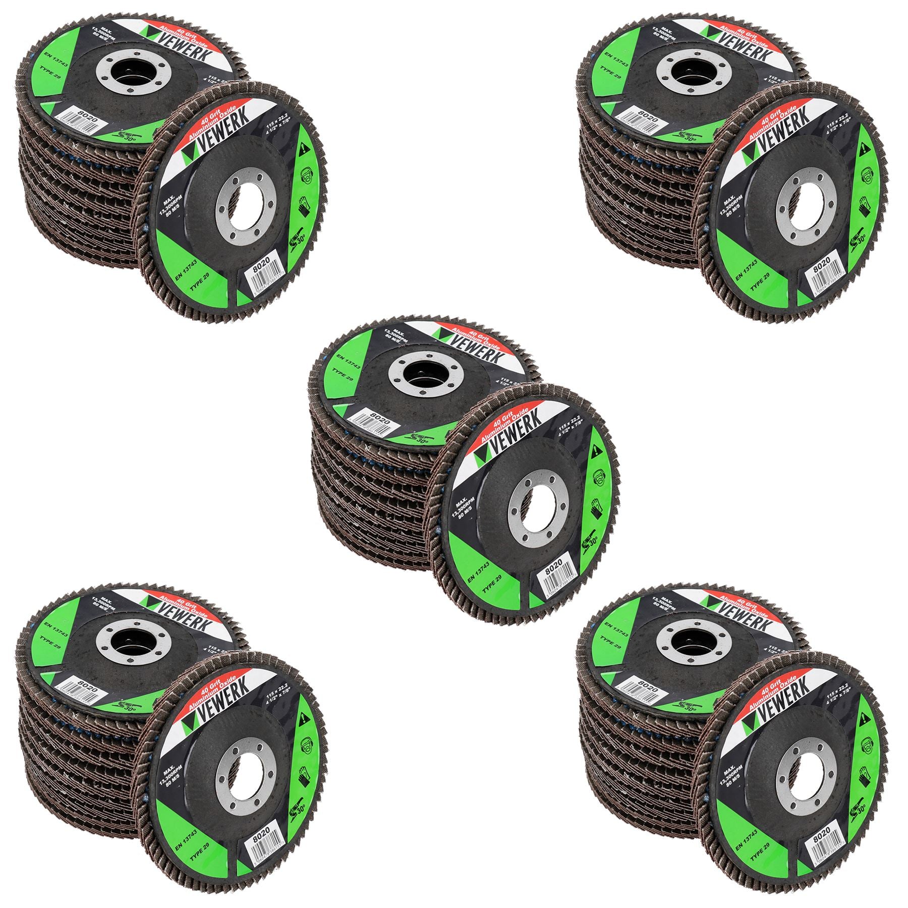 4-1/2" 115 mm Lamellen-Flachscheiben mit gemischter Körnung zum Entfernen und Schleifen von Winkelschleifern